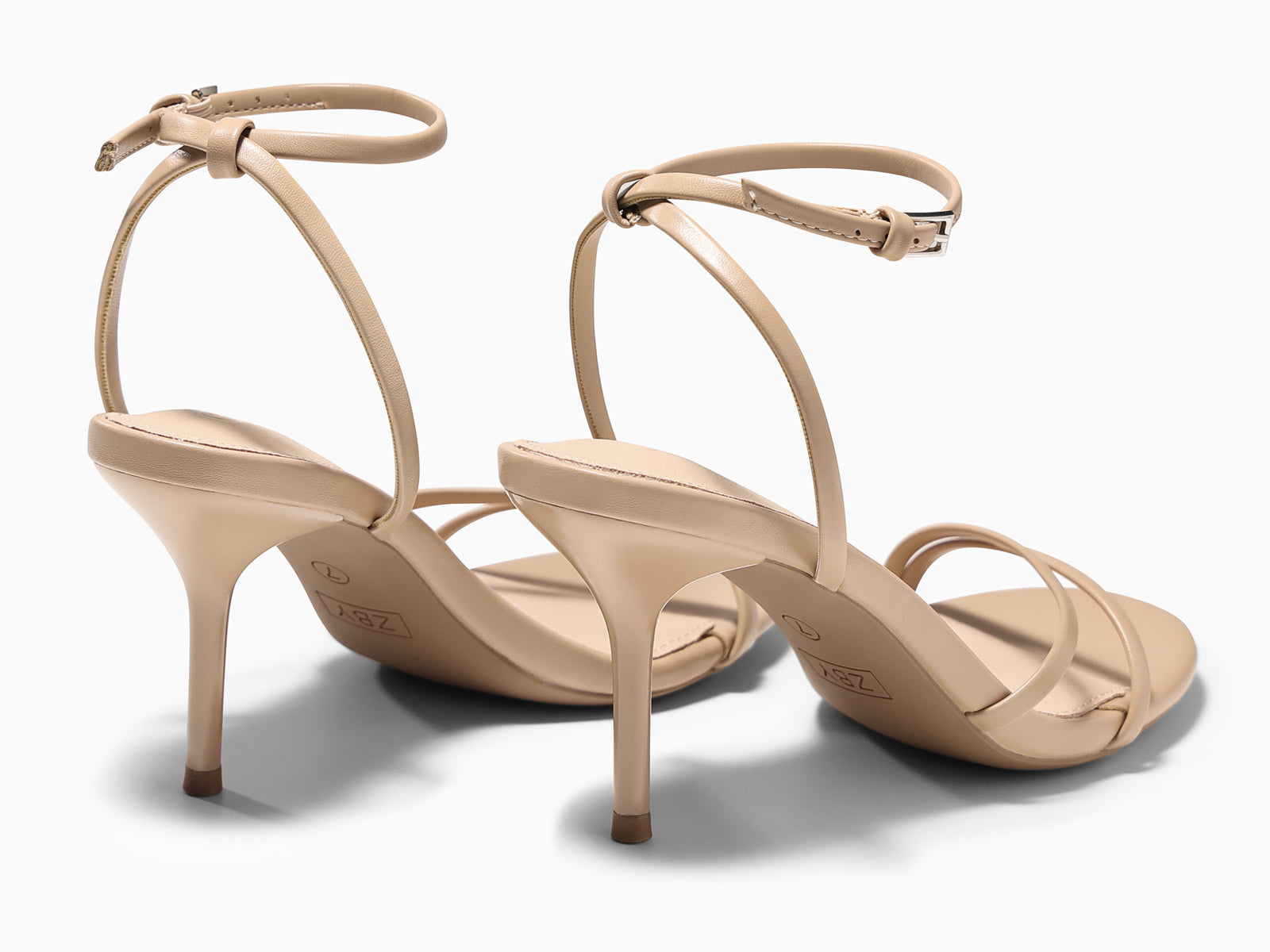 Coutgo Womens Khaki Strappy High Heels