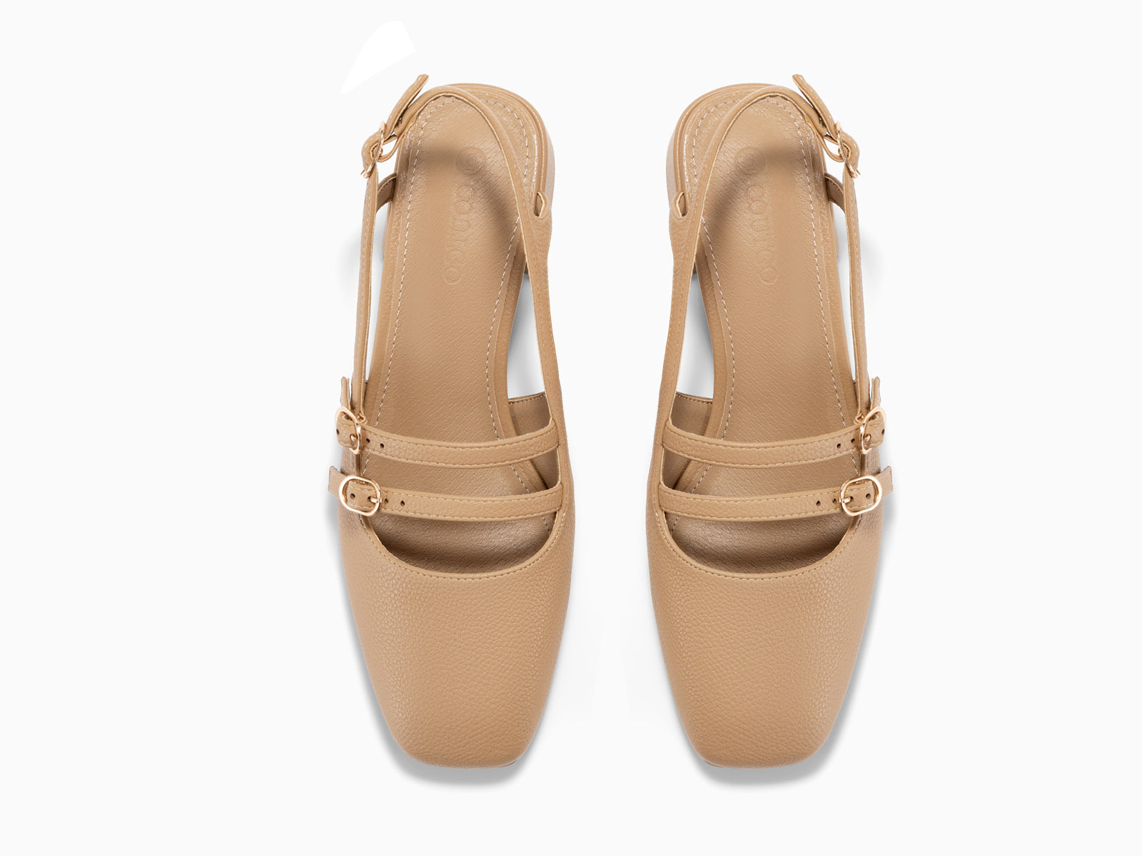 Coutgo Womens Camel Mary Jane Heels
