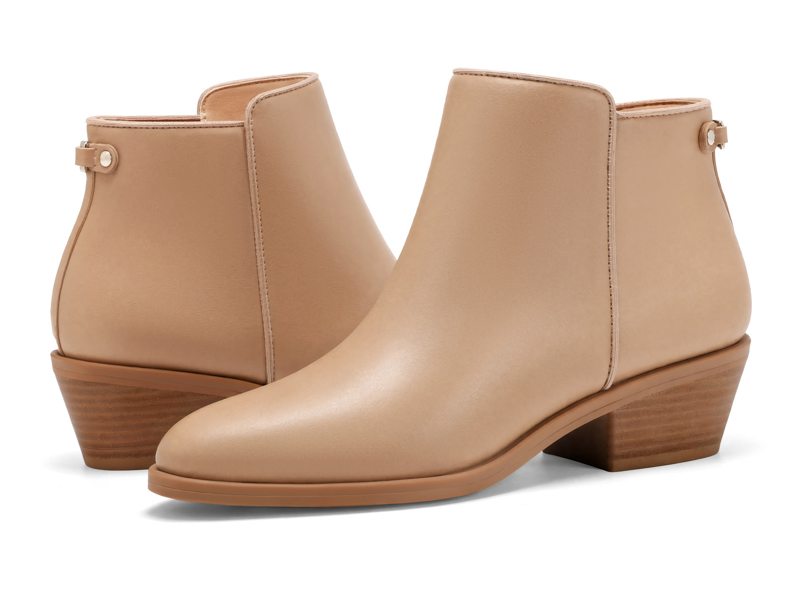 Coutgo Khaki Womens Side Zip Ankle Boots