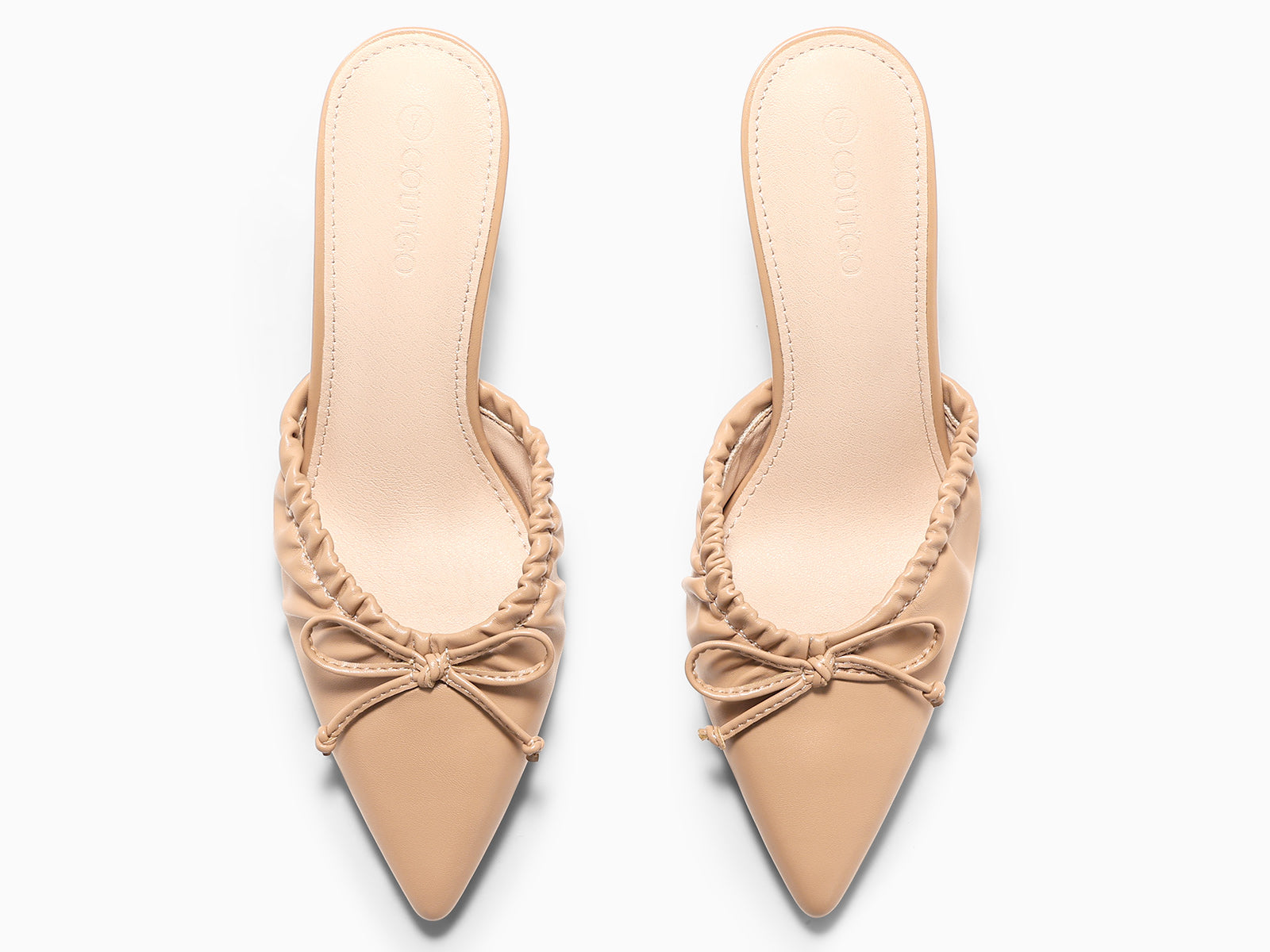 Coutgo Womens PU Khaki High Heels Pumps