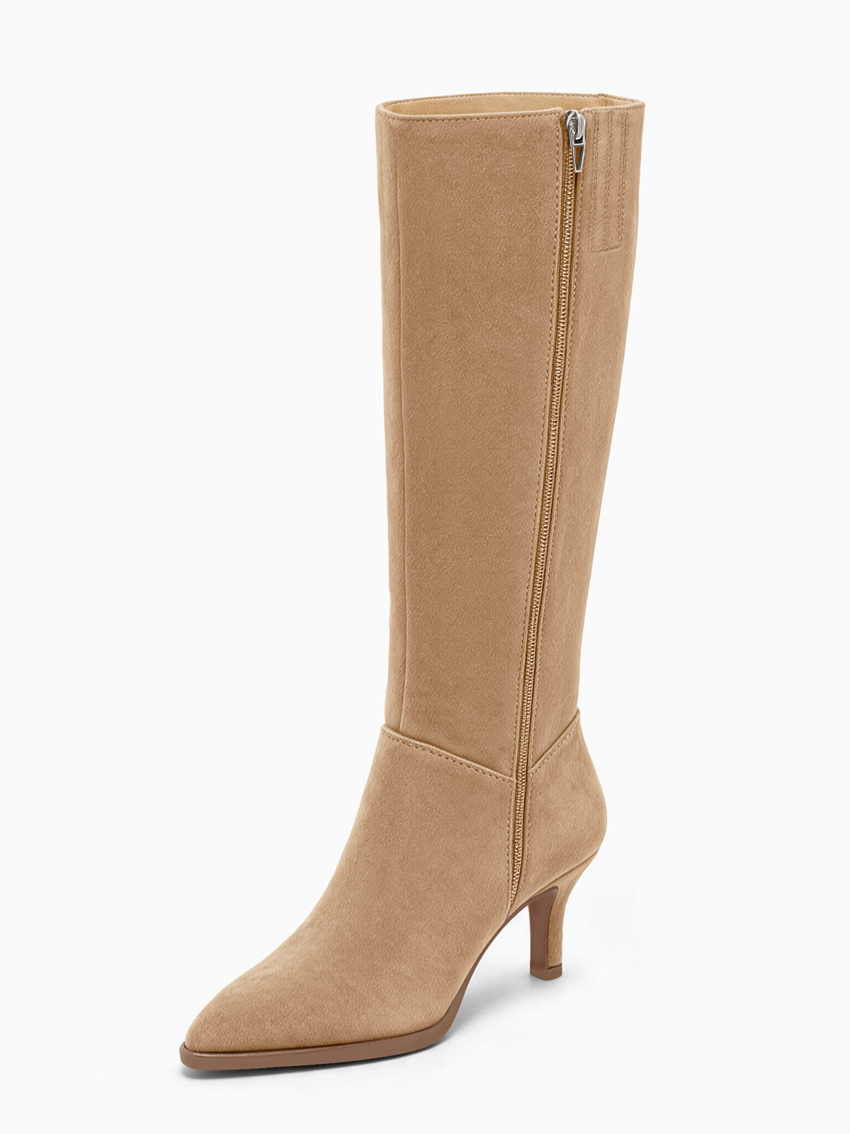 Coutgo Women Khaki Pointed Knee Boots