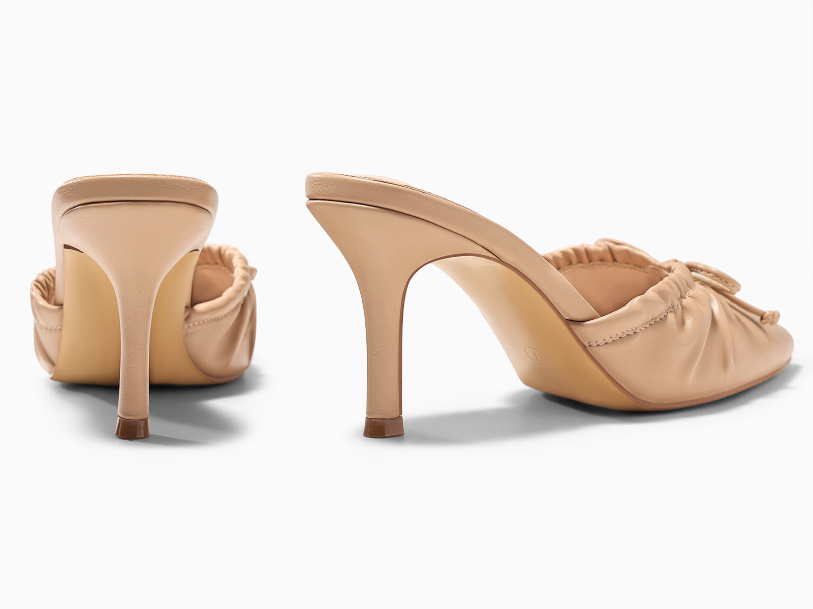 Coutgo Womens PU Khaki High Heels Pumps