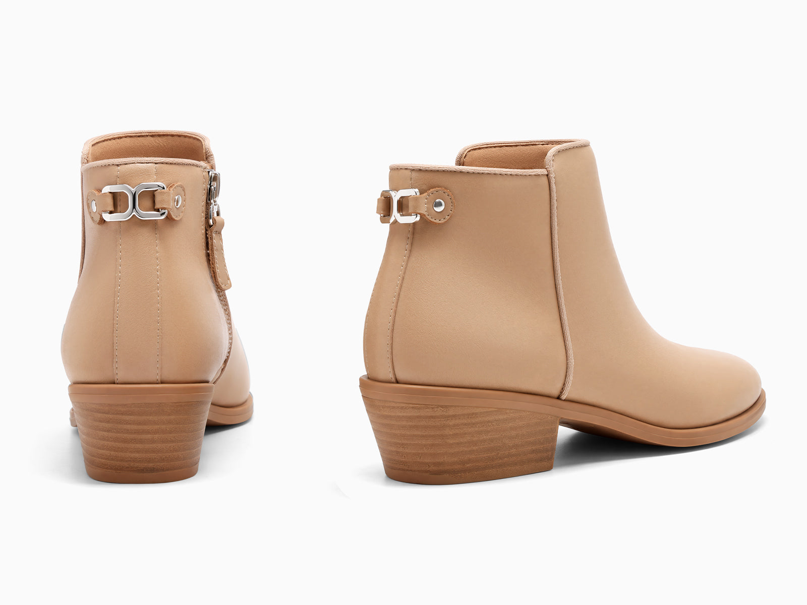 Coutgo Khaki Womens Side Zip Ankle Boots