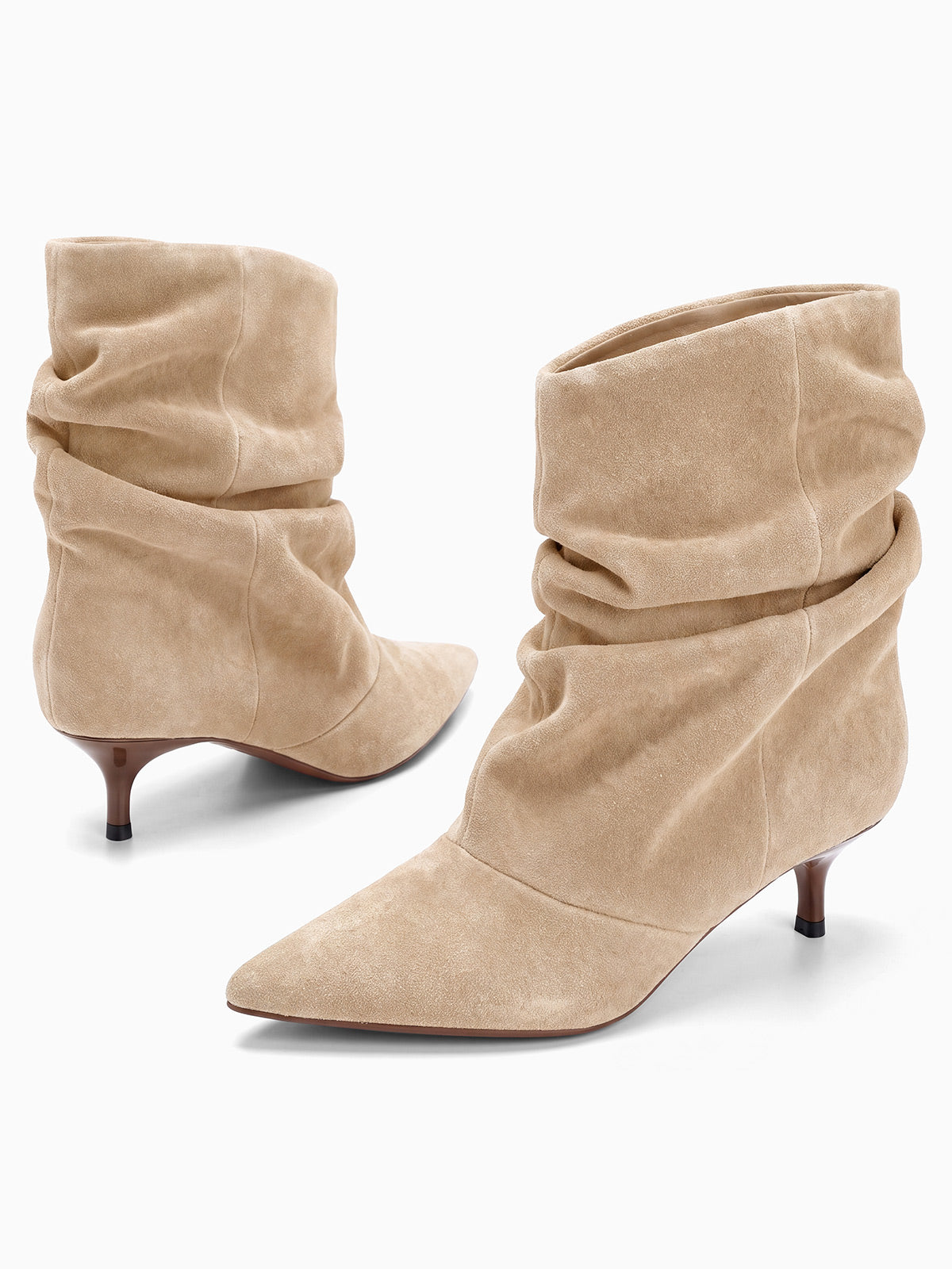 Coutgo Womens Khaki Pointed Ankle Boots