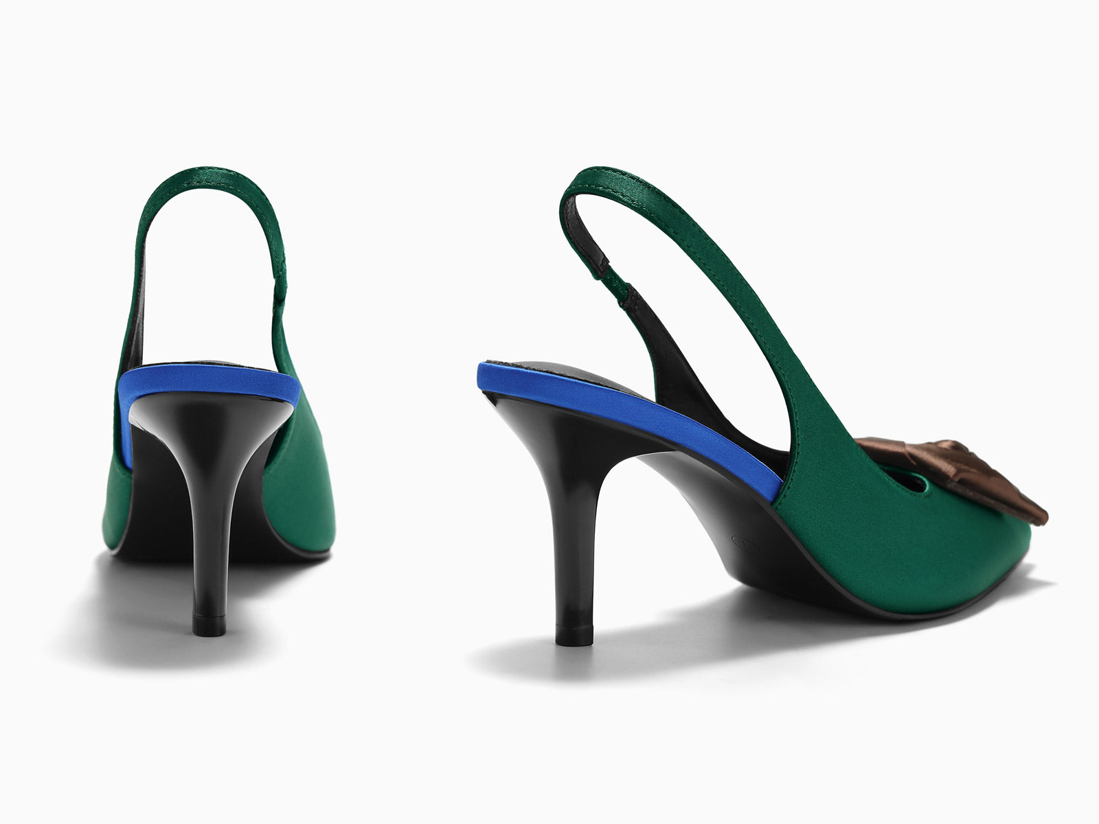 Coutgo Green Womens Slingback Dress Shoes