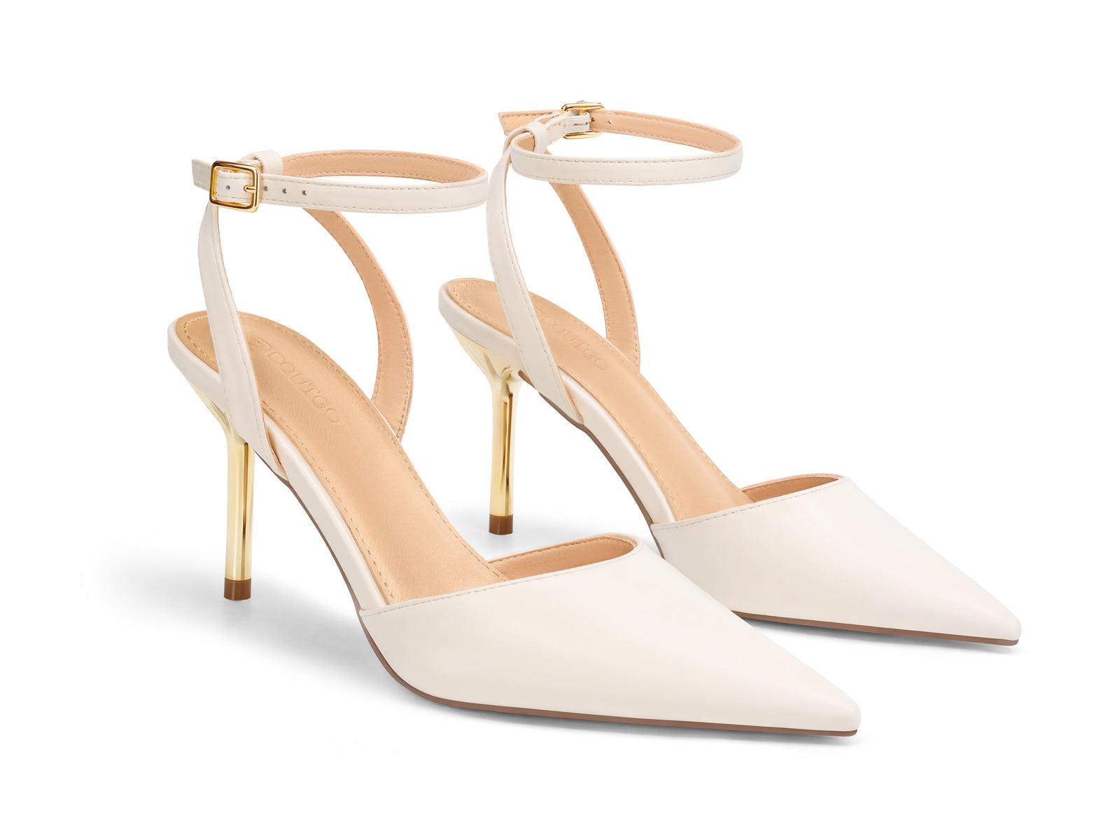 Coutgo Womens Creamy White Party Dress Shoes