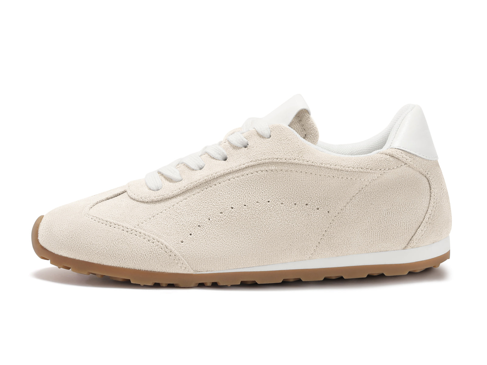 Coutgo Women Cream White Casual Fashion Sneakers