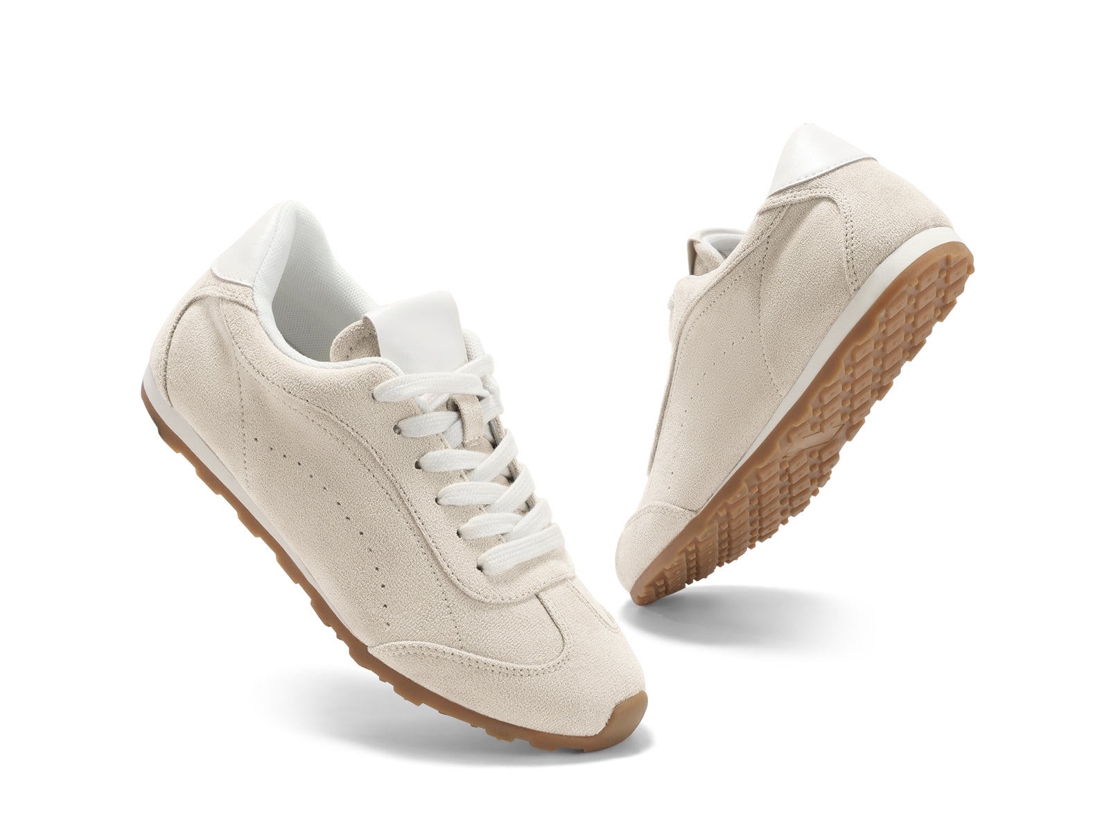 Coutgo Women Cream White Casual Fashion Sneakers