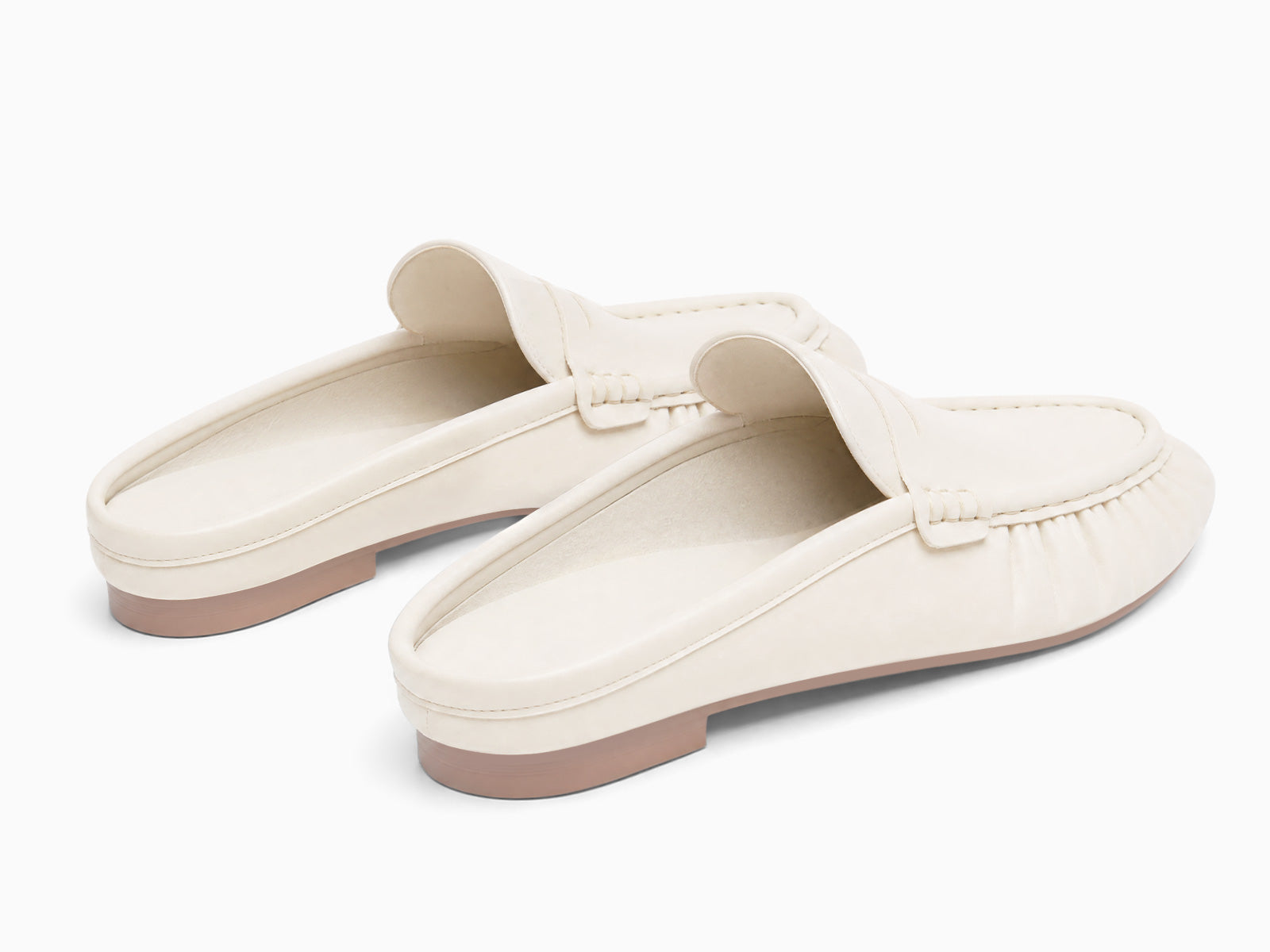 Coutgo Women's Mule Cream White Pu Loafers