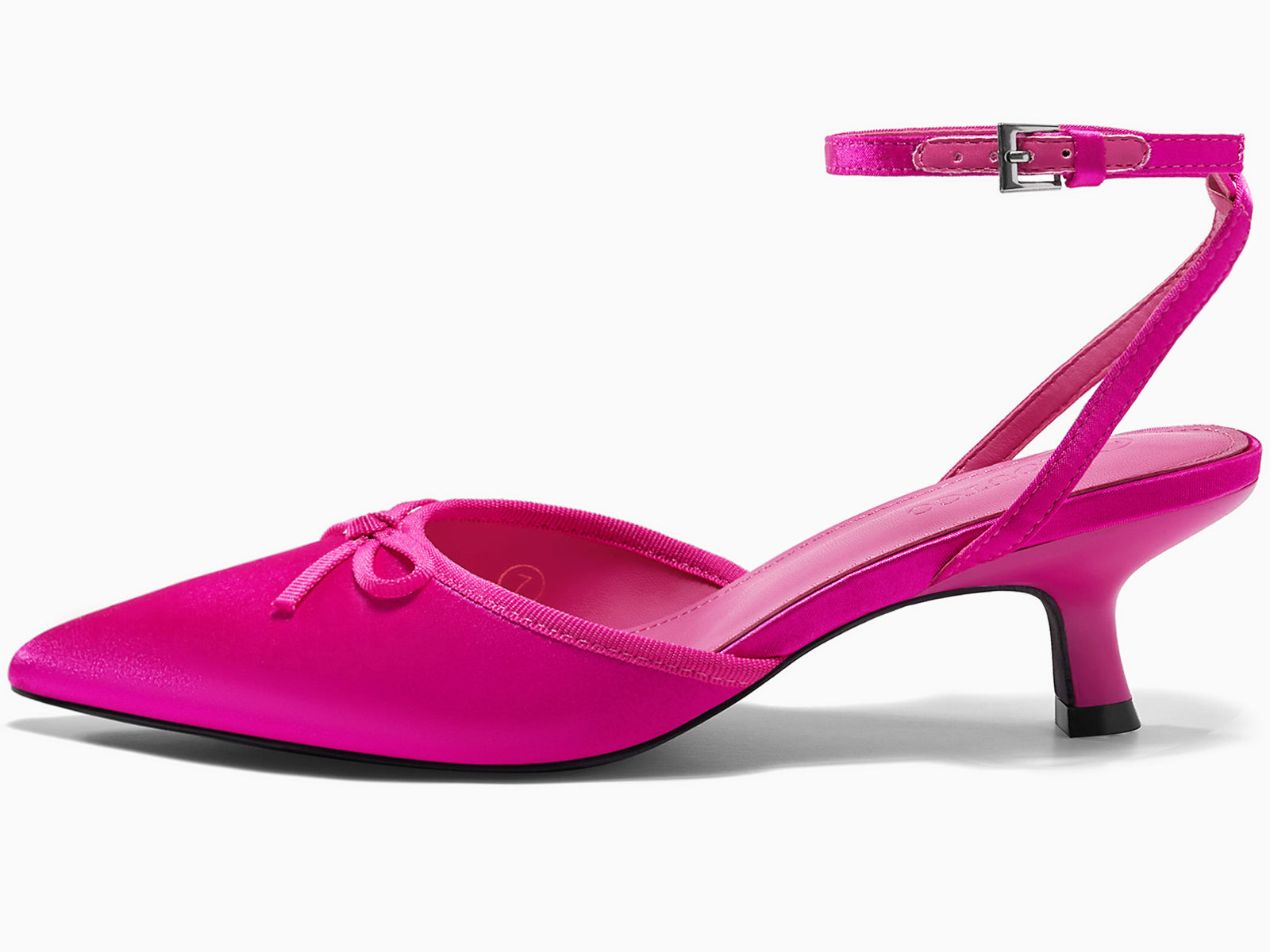 Coutgo Womens Hot Pink Kitten Low Heels