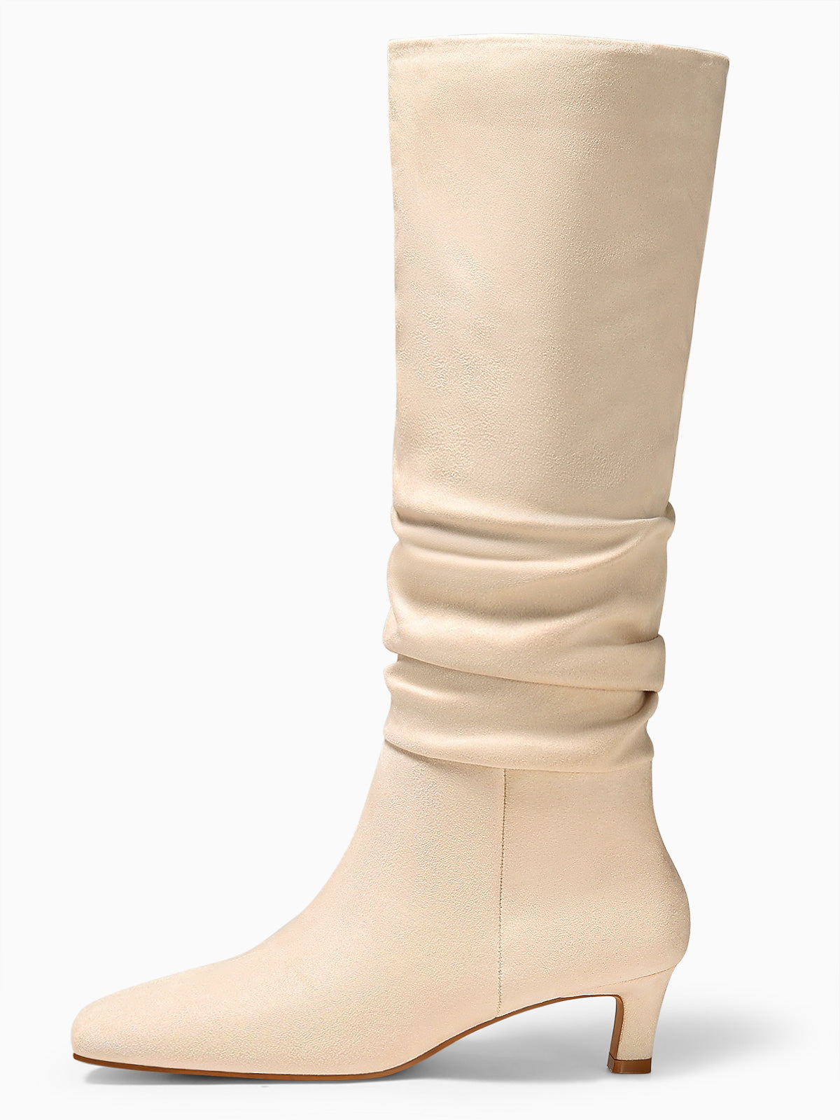 Coutgo Womens Beige Slouchy Tall Boots