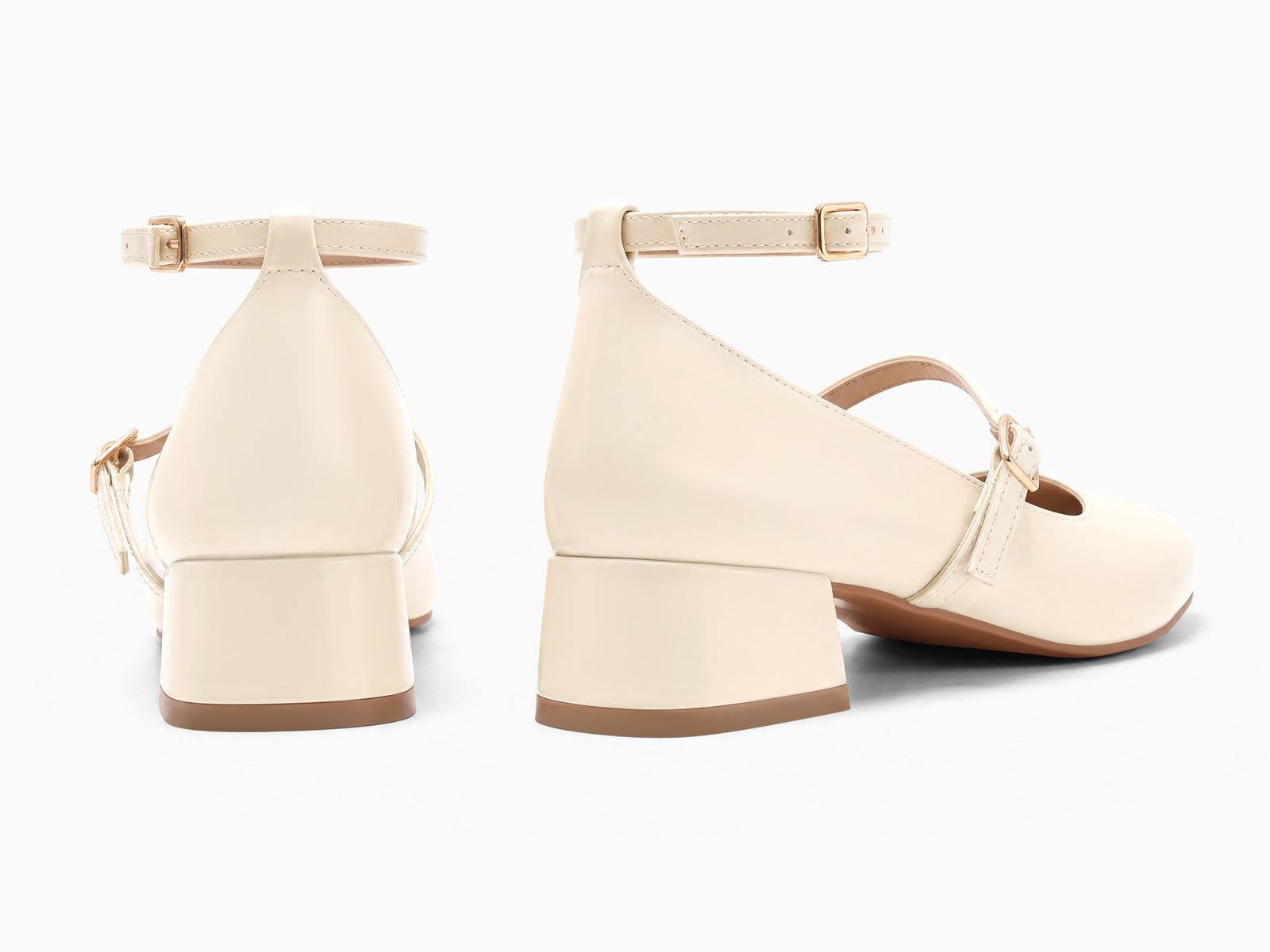 Coutgo Women Beige Mary Jane Shoes