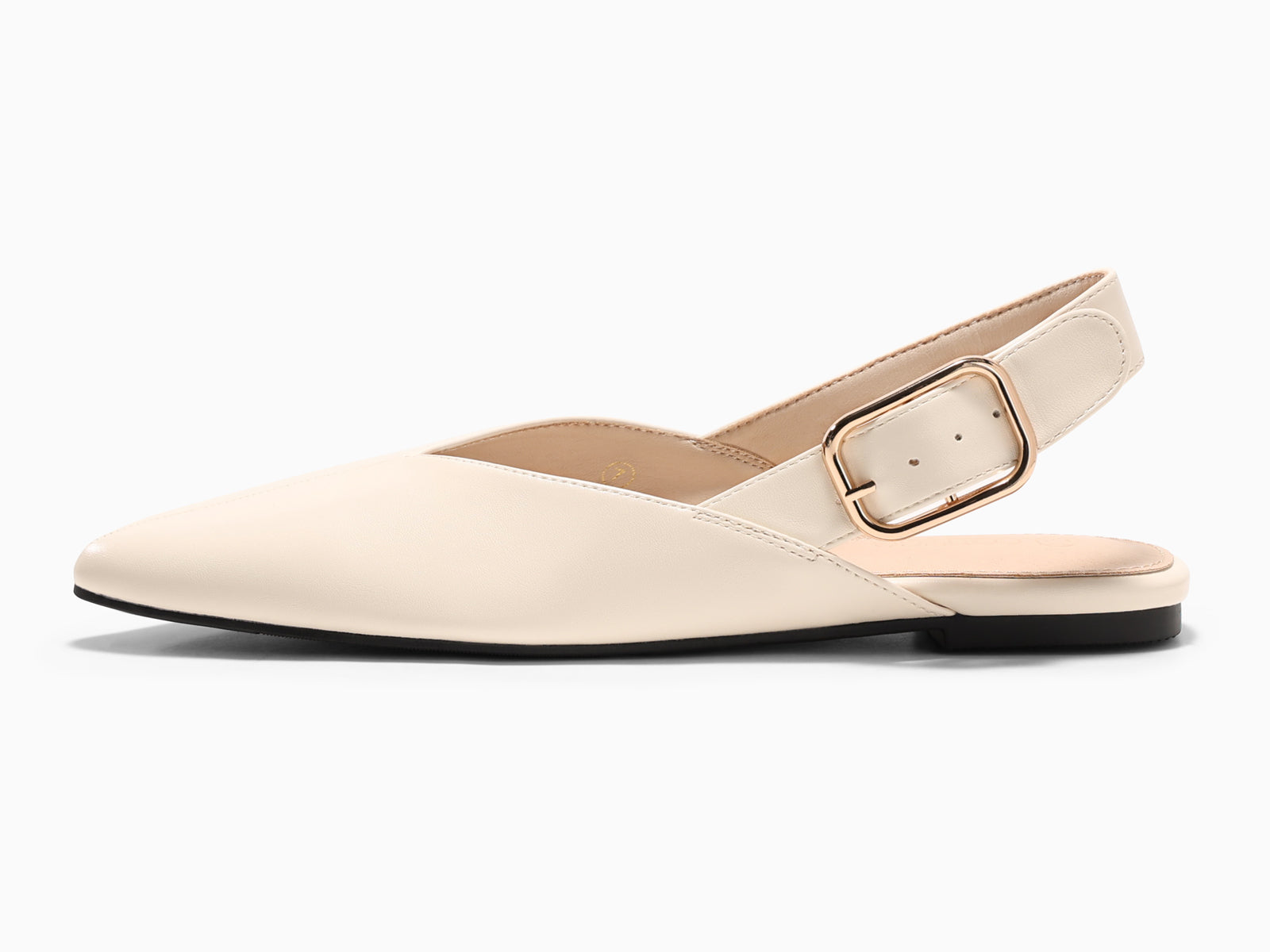 Coutgo Womens Beige Pointed Toe Shoes