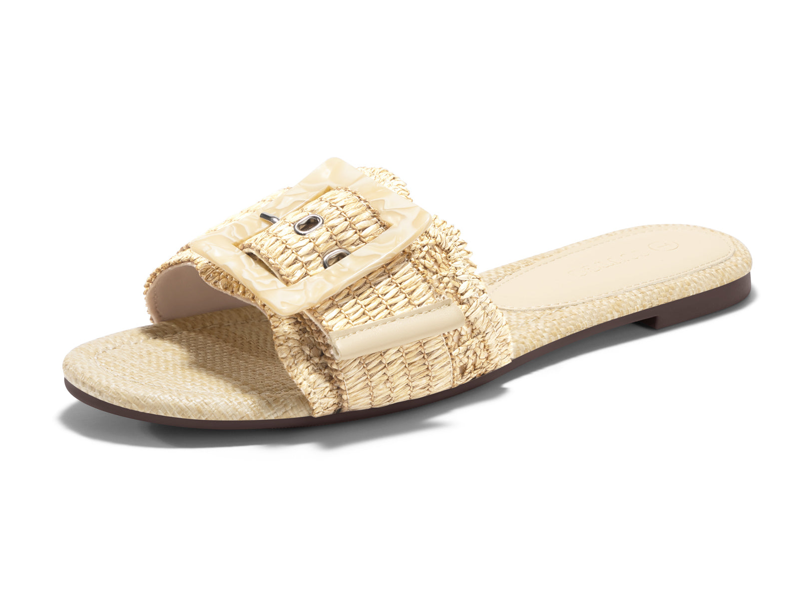 Coutgo Womens Beige Flat Sandals