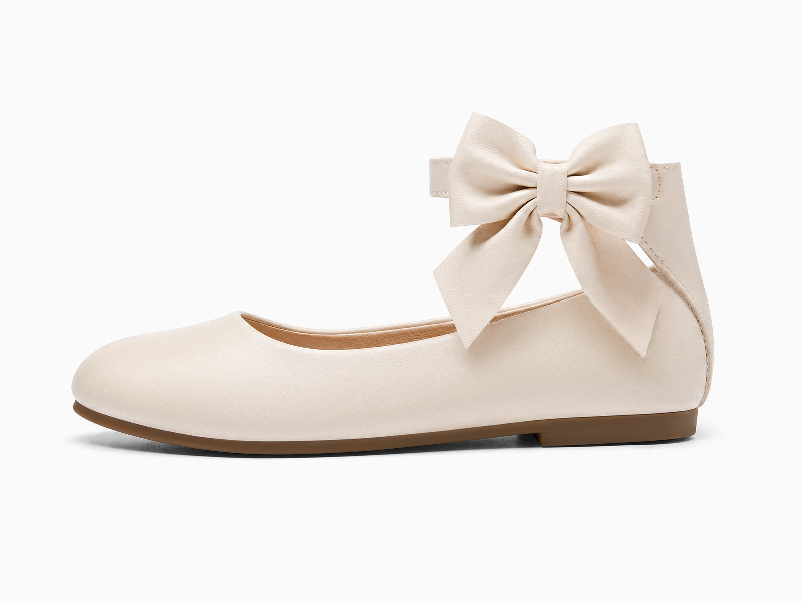 Coutgo Girls Beige Dress Shoes Ballet Flats