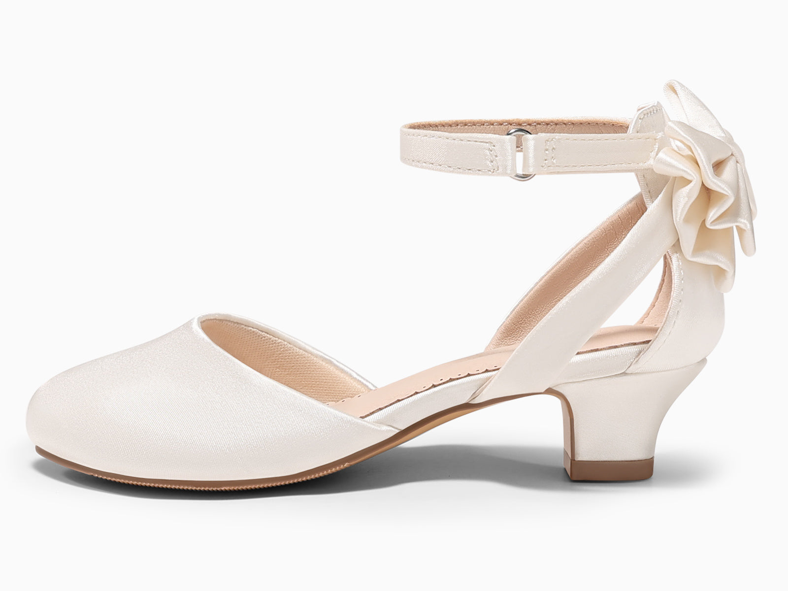 Coutgo Girls Beige Closed Toe Dress Shoes