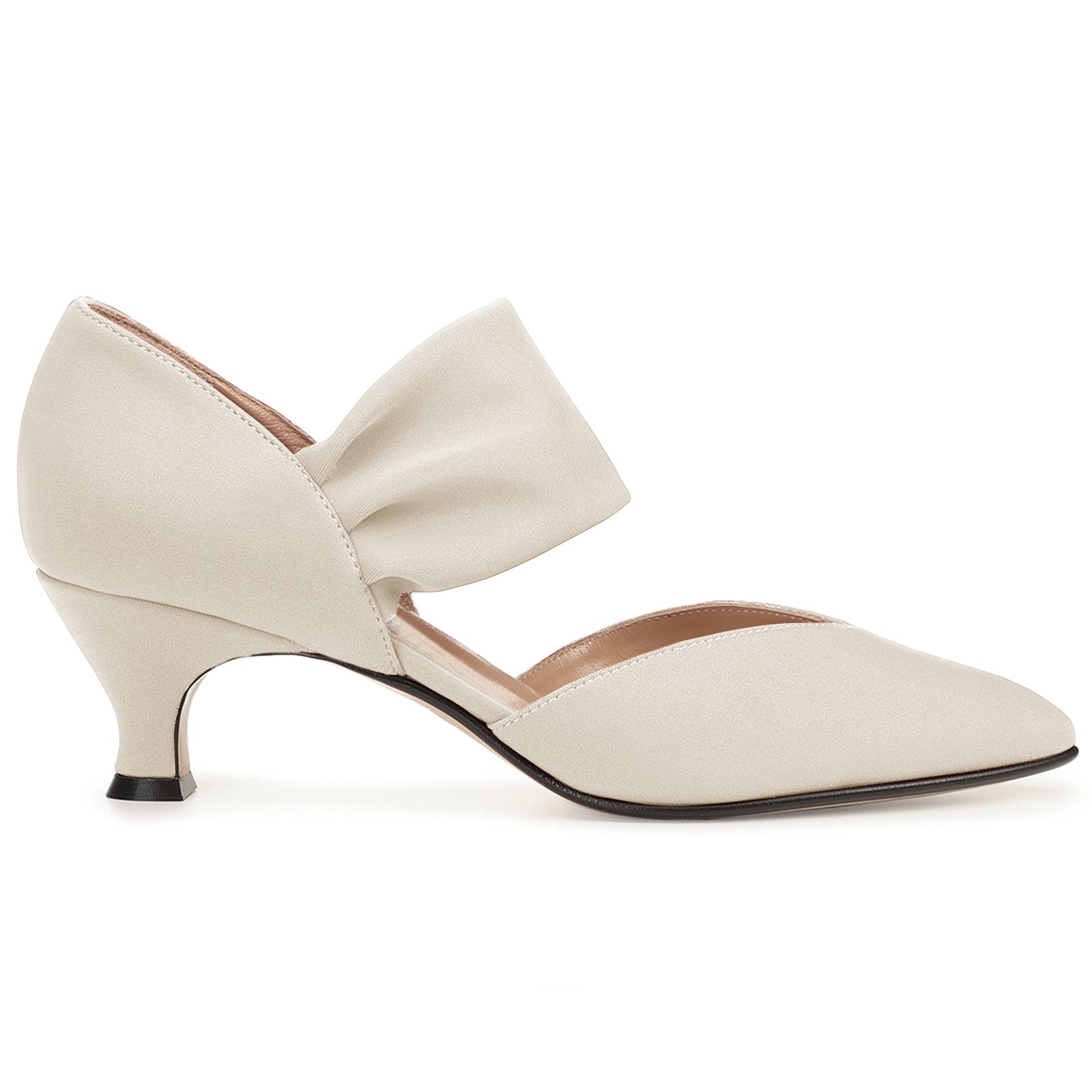 Coutgo Womens Beige-White Low Kitten Heel