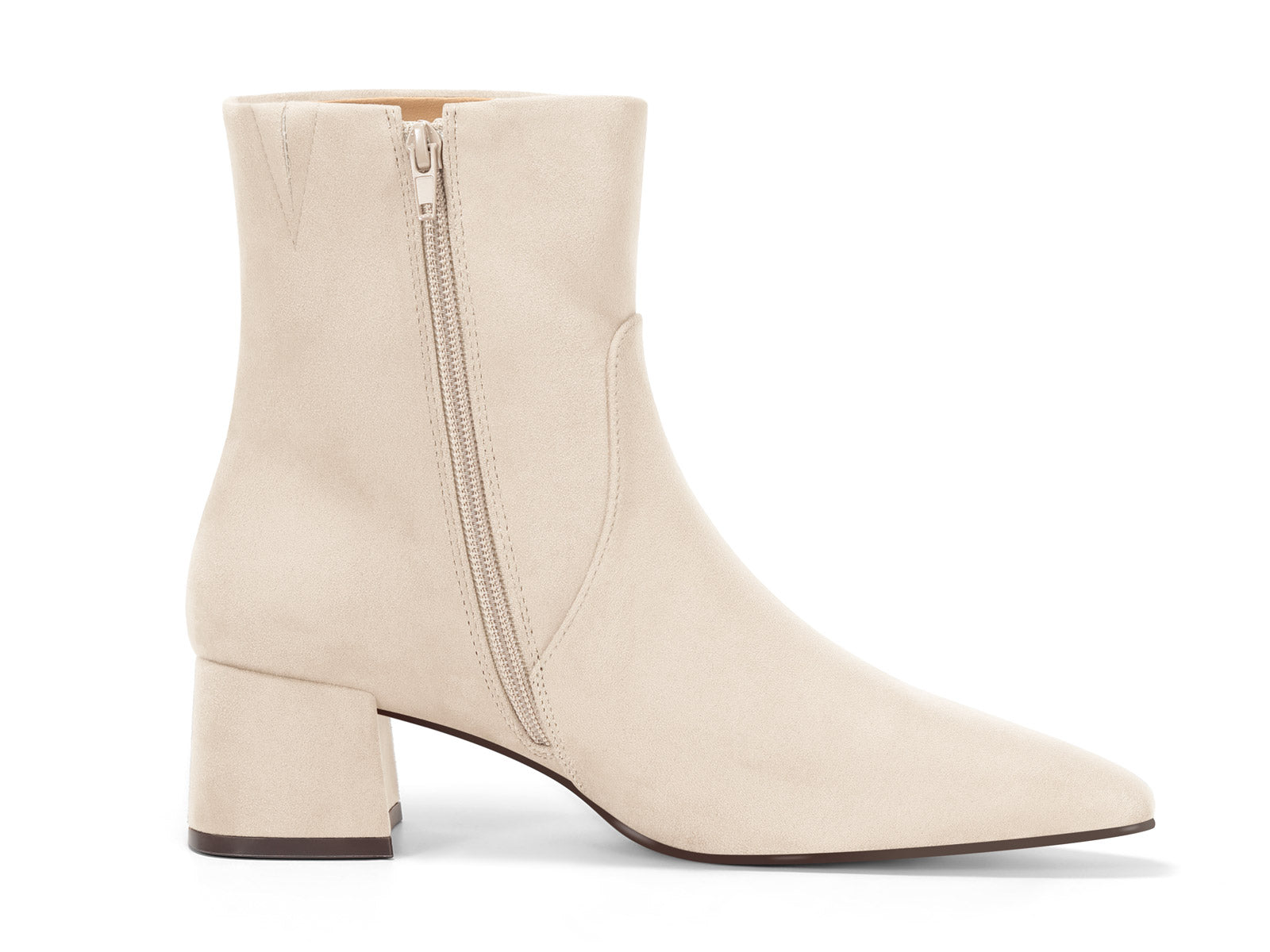Coutgo Womens Beige Chunky Ankle Booties