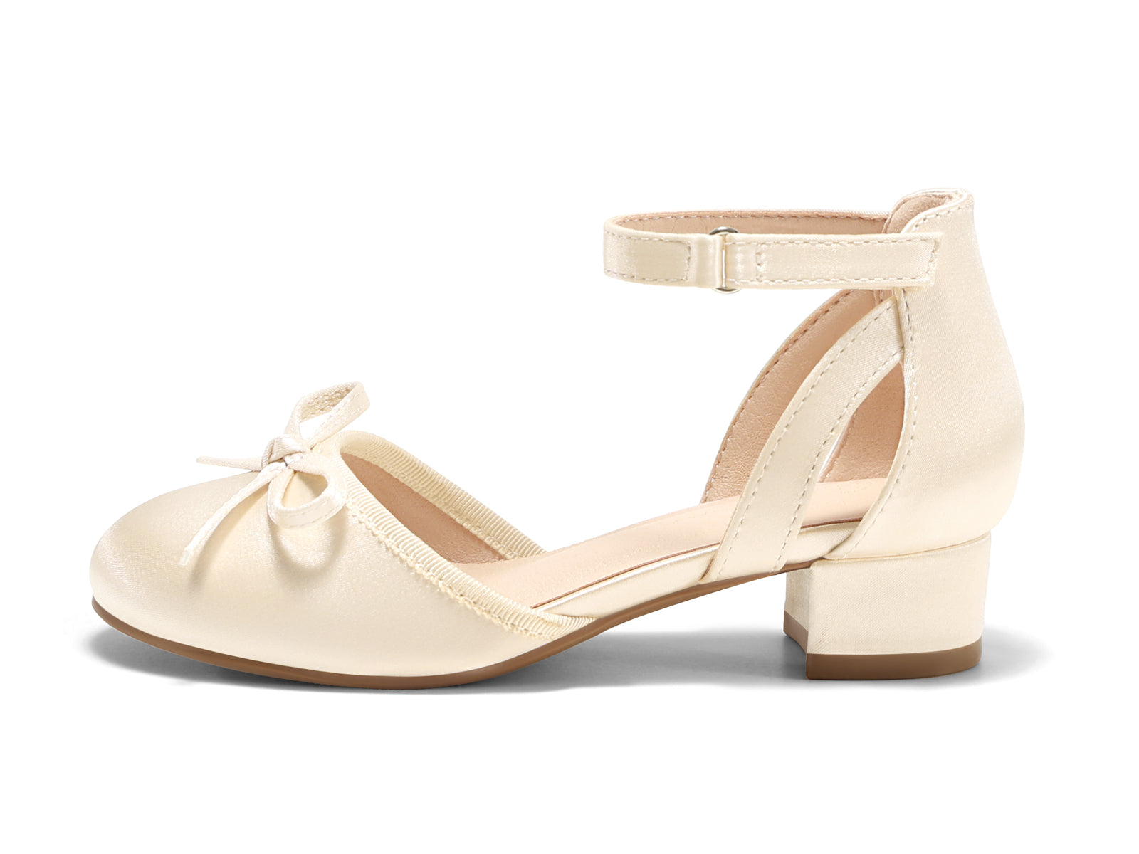 Coutgo Beige Girls Wedding Dress Shoes