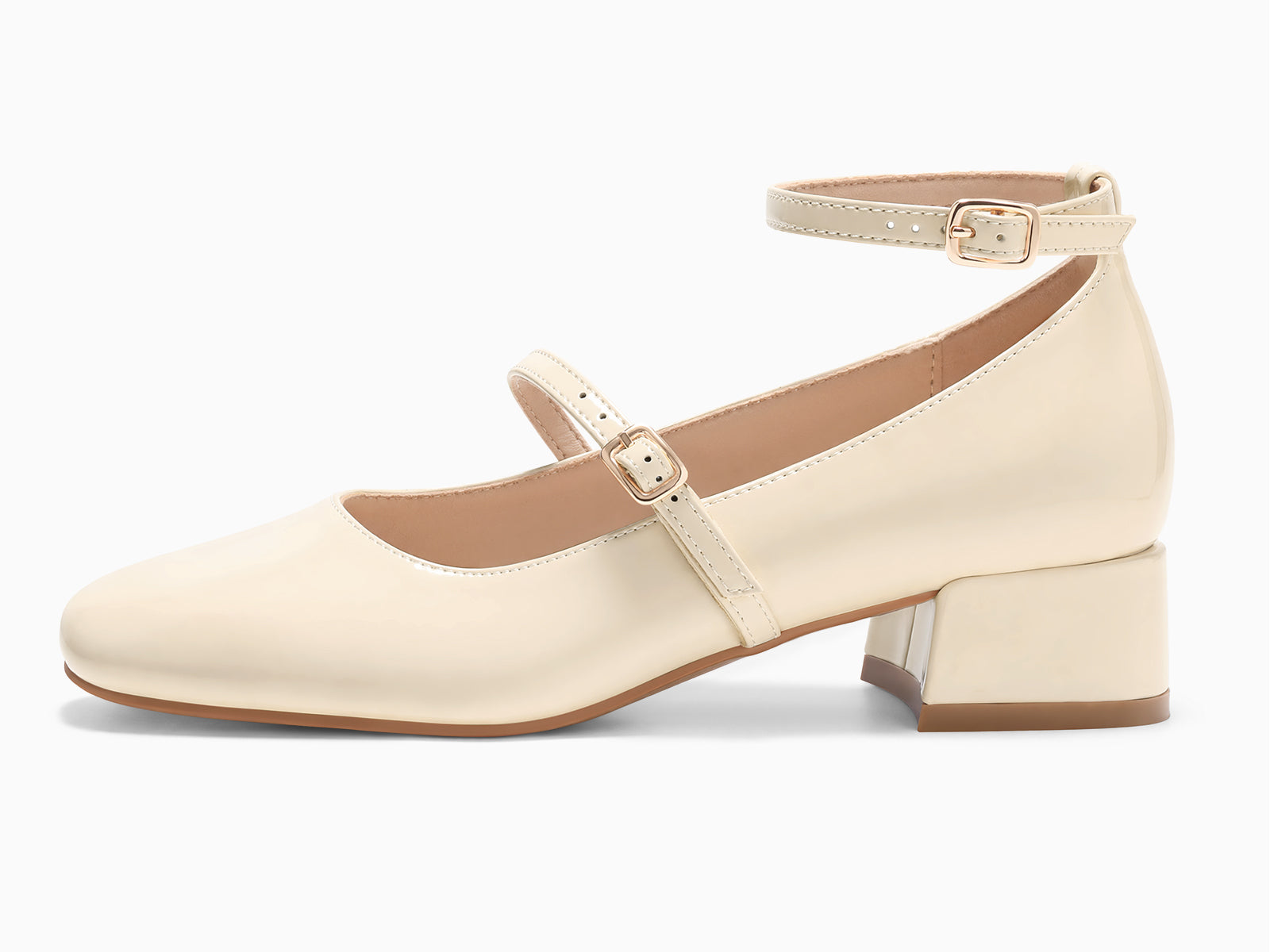 Coutgo Women Beige Mary Jane Shoes
