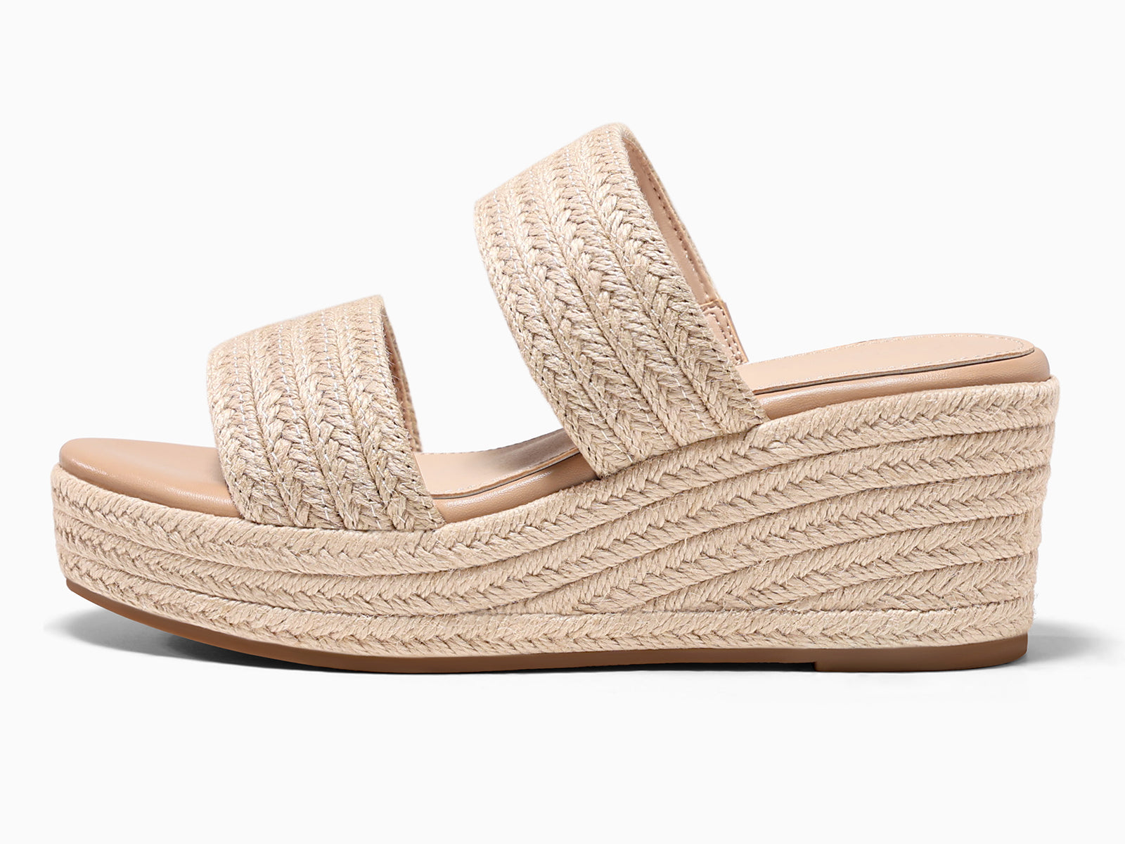 Coutgo Womens Beige Platform Wedge Sandals