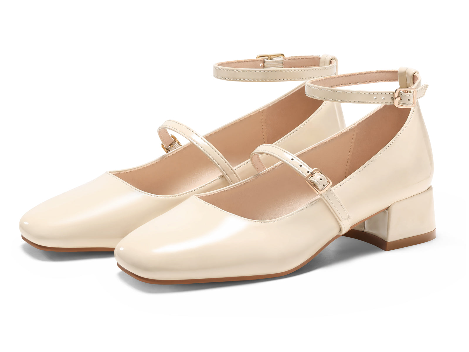 Coutgo Women Beige Mary Jane Shoes