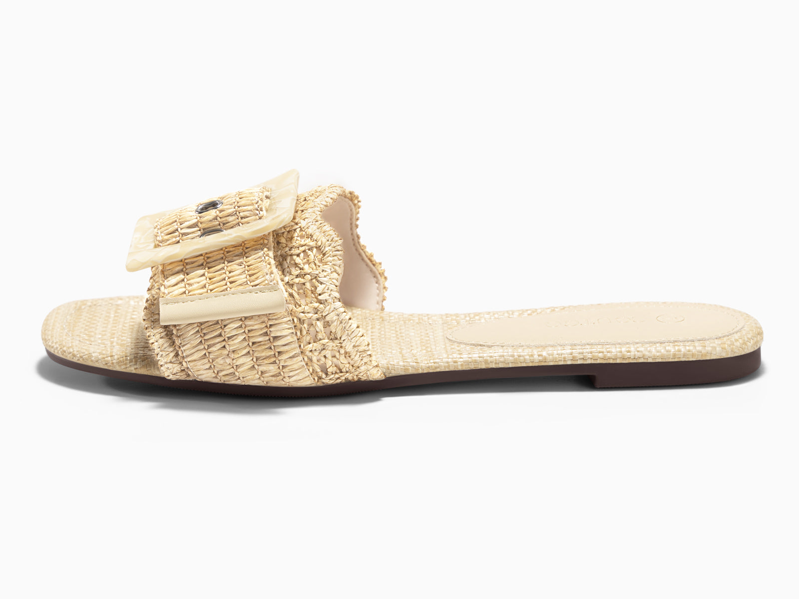 Coutgo Womens Beige Flat Sandals