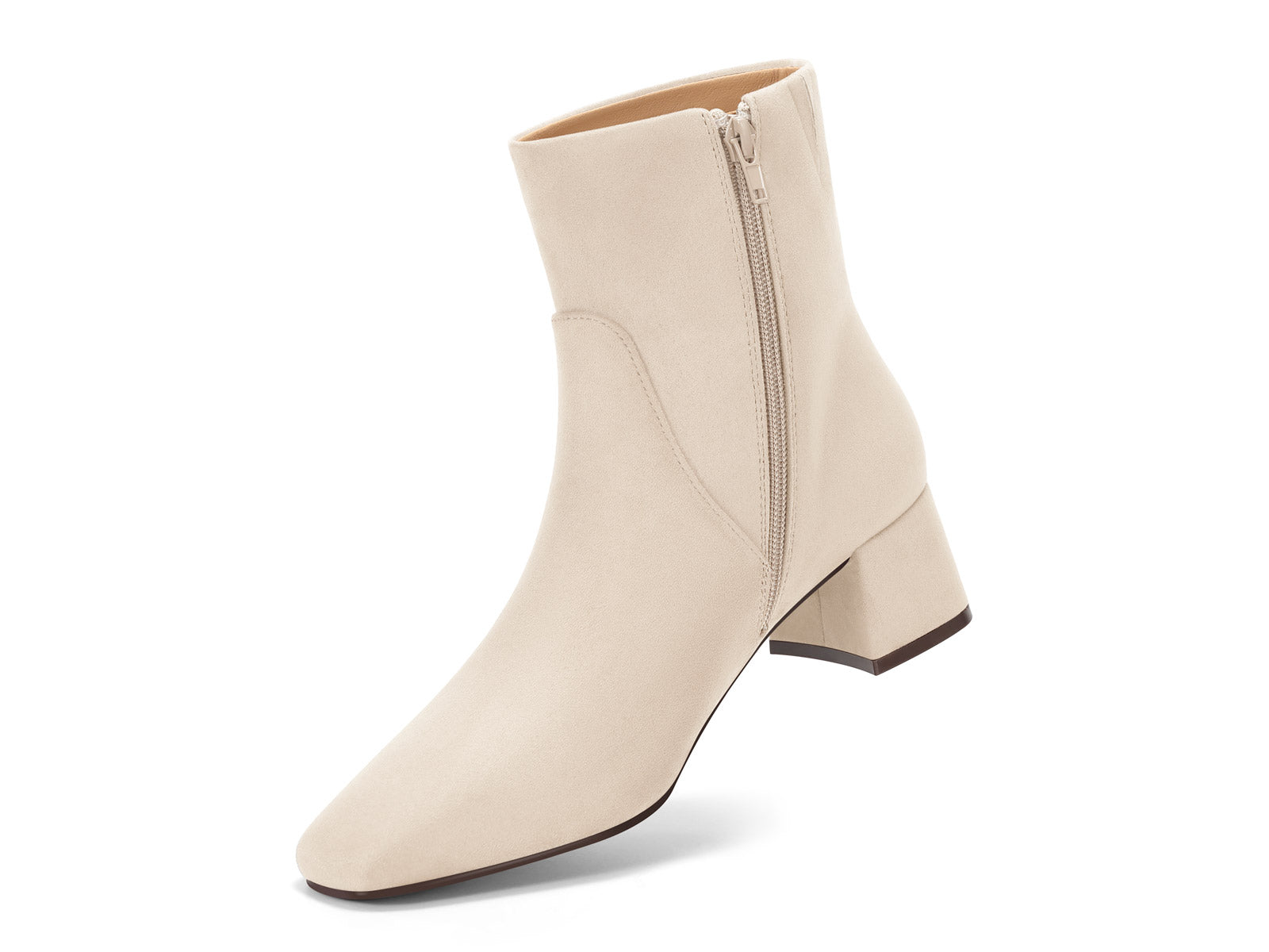 Coutgo Womens Beige Chunky Ankle Booties
