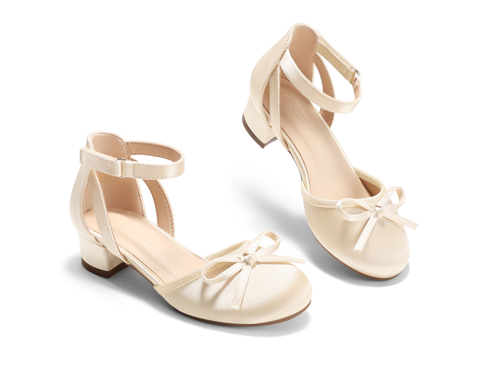 Coutgo Beige Girls Wedding Dress Shoes