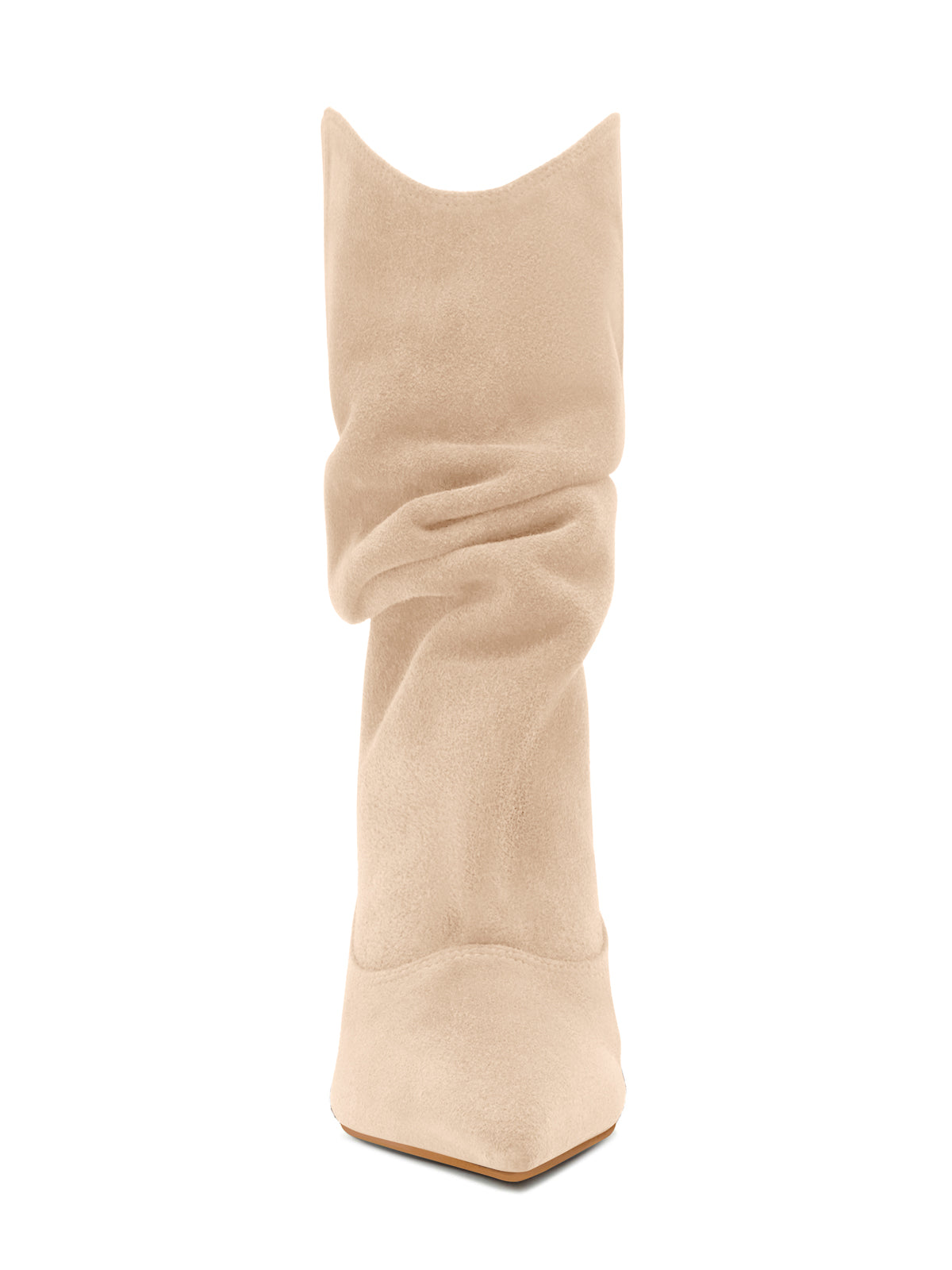 Coutgo Womens Beige Mid Calf Booties