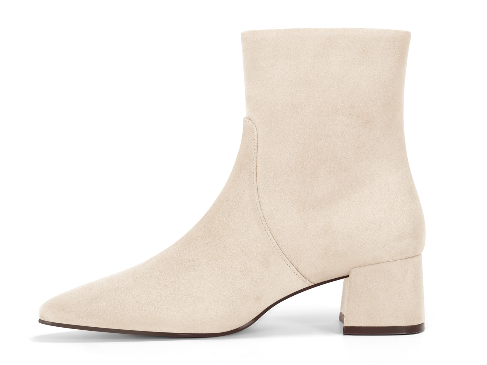 Coutgo Womens Beige Chunky Ankle Booties