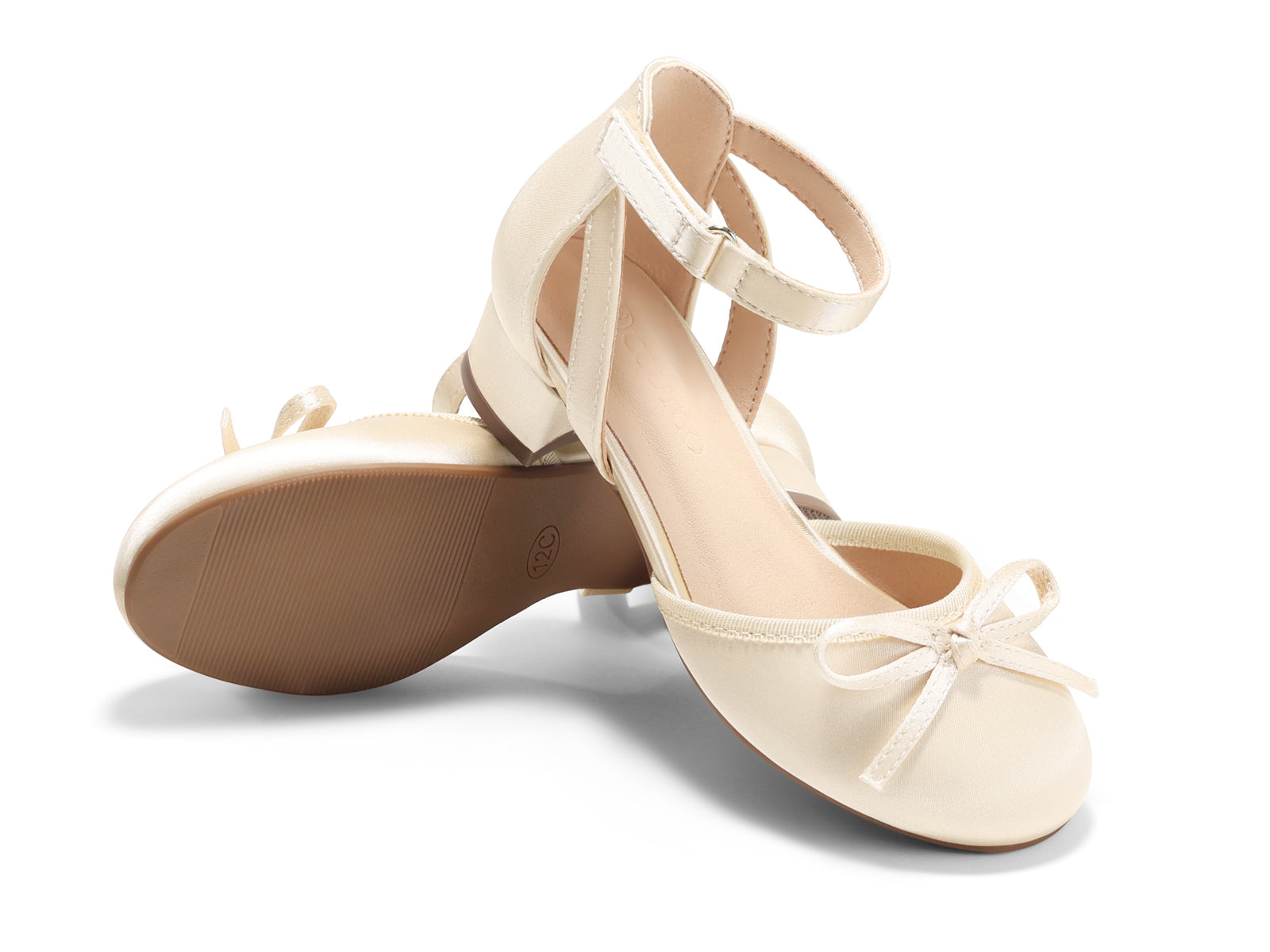 Coutgo Beige Girls Wedding Dress Shoes