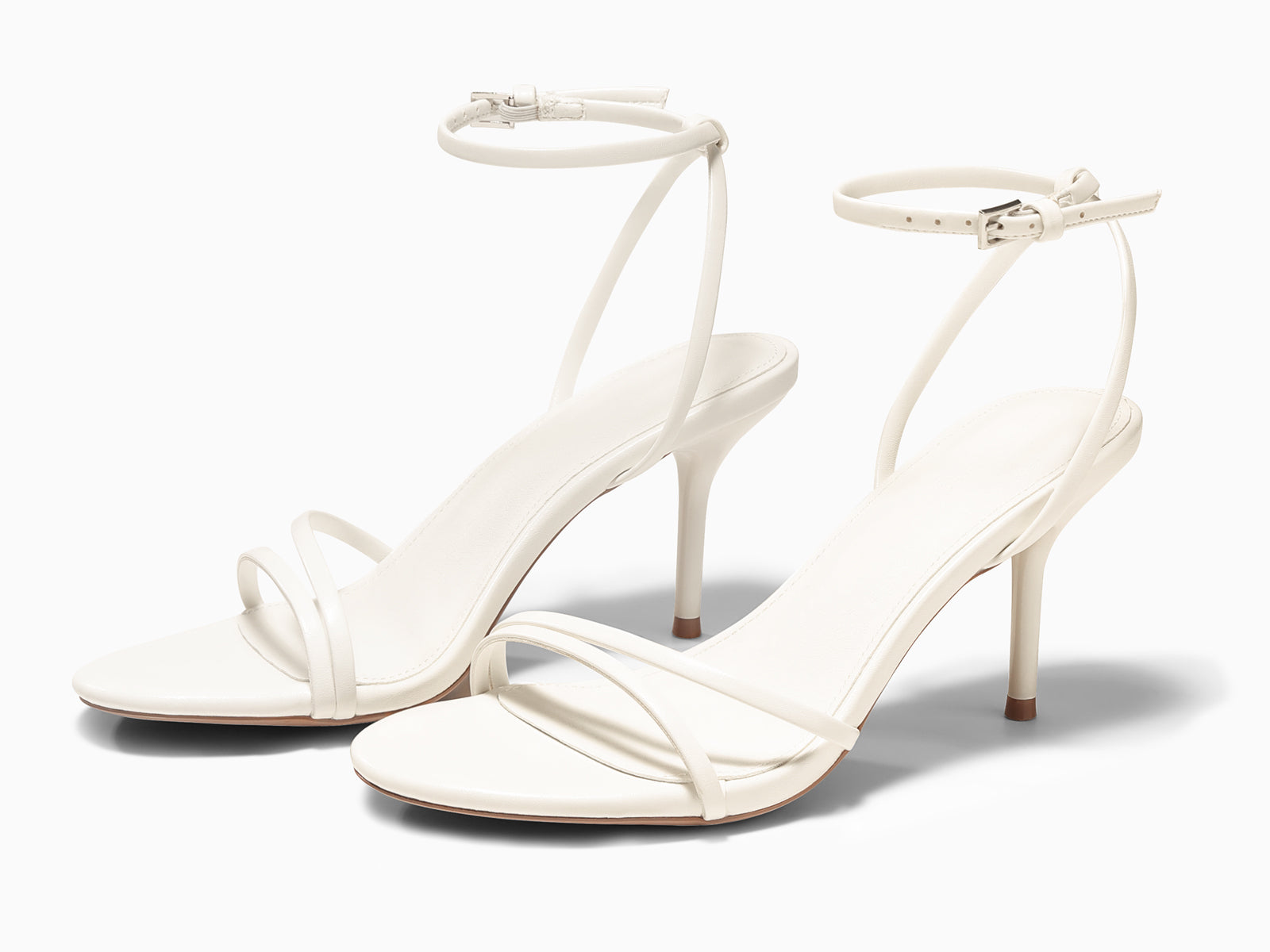 Coutgo Womens Beige Strappy High Heels