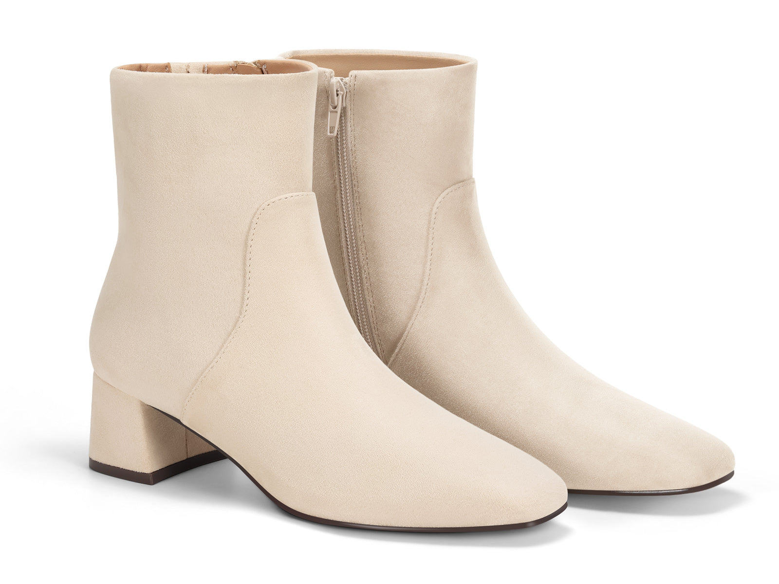 Coutgo Womens Beige Chunky Ankle Booties