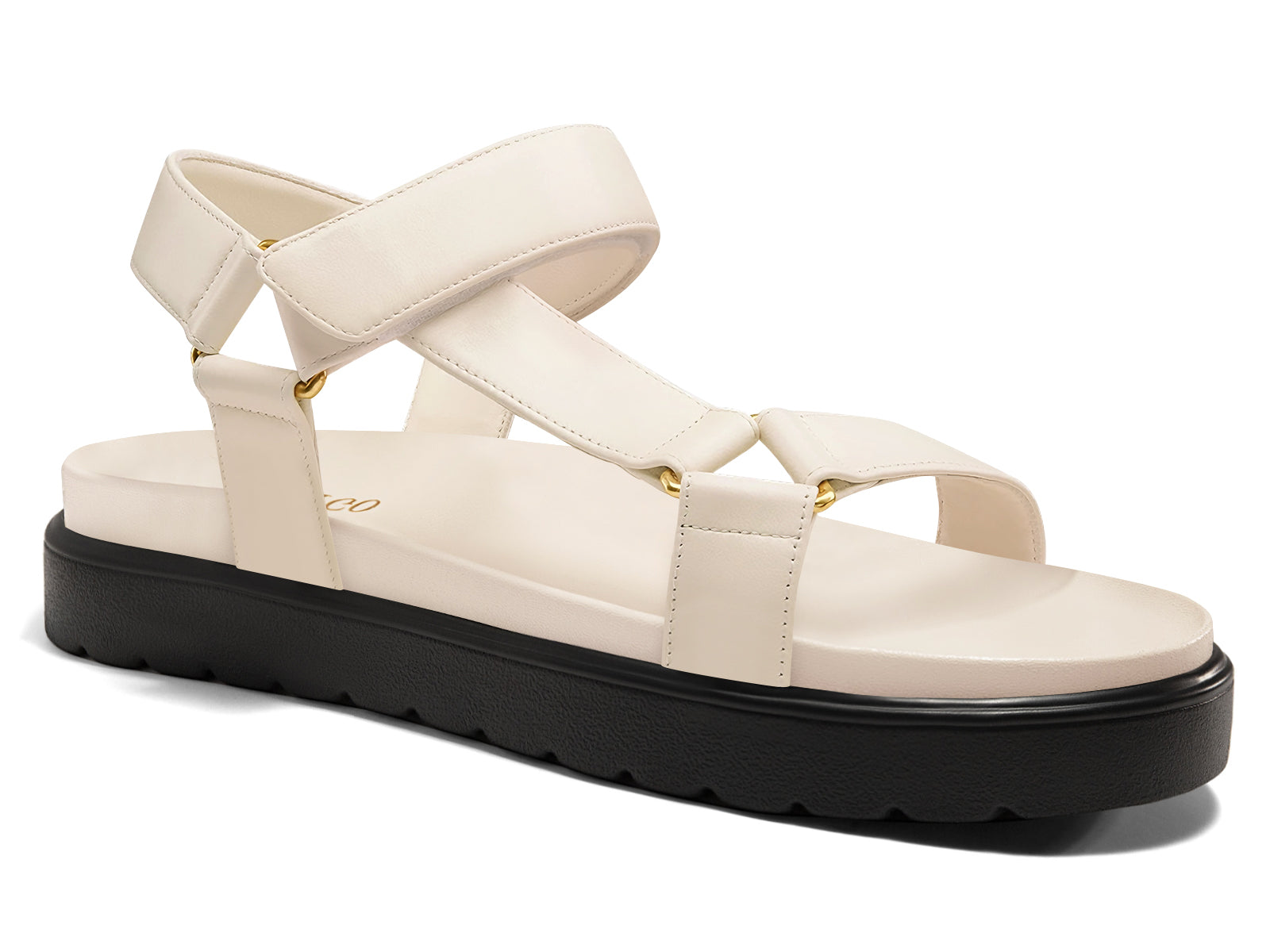 Coutgo Women Beige wedge Platform Sandals