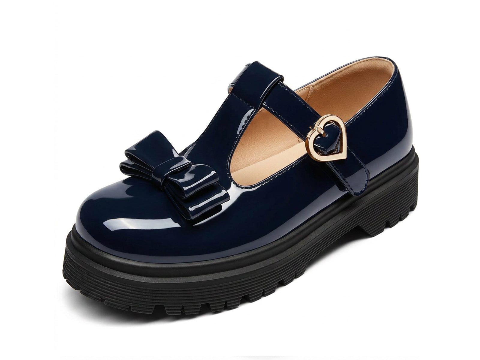 Coutgo Girls Navy Mary Jane Loafers