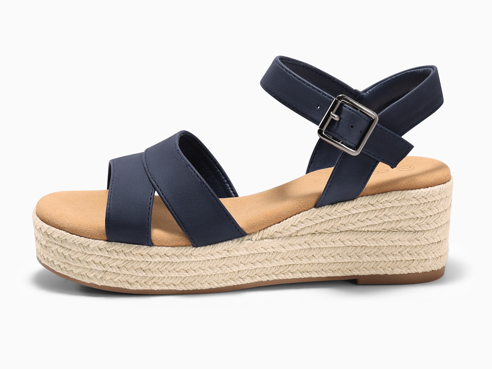 Coutgo Womens Navy Blue Wedge Platform Sandals