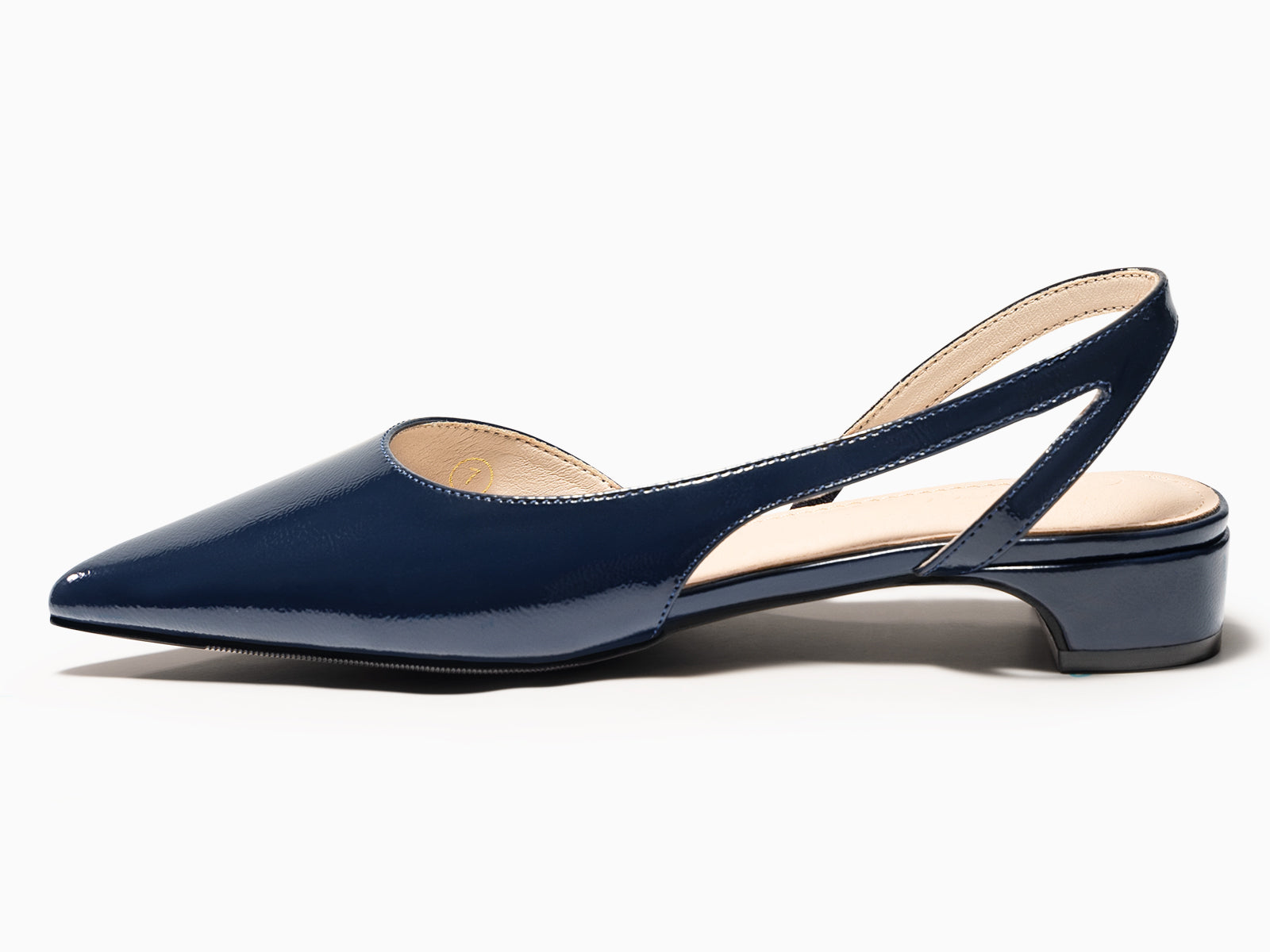 Coutgo Women  D'Orsay Navy Blue Heels Chunky Pumps