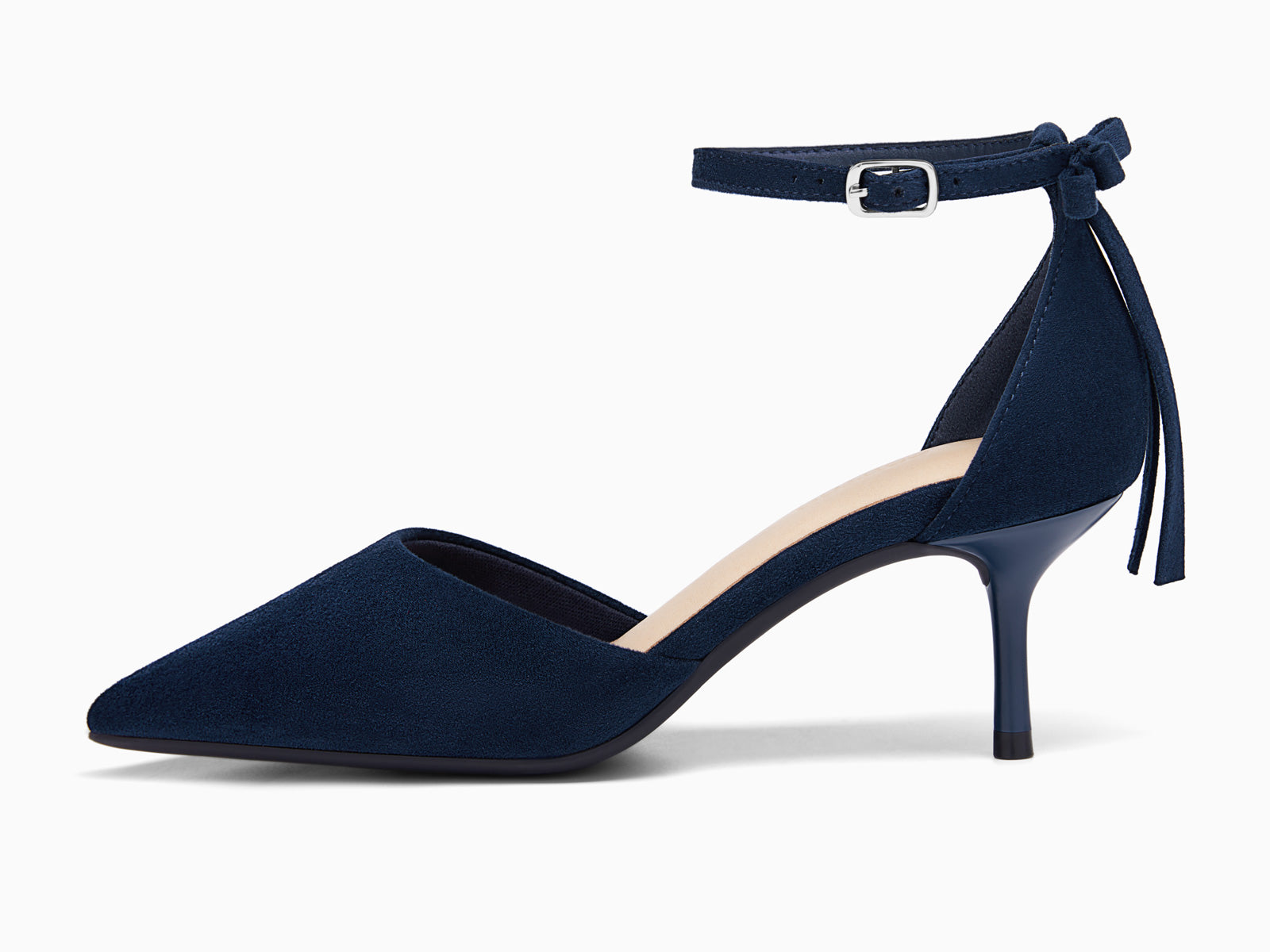 Coutgo Womens Navy Kitten Low Heels
