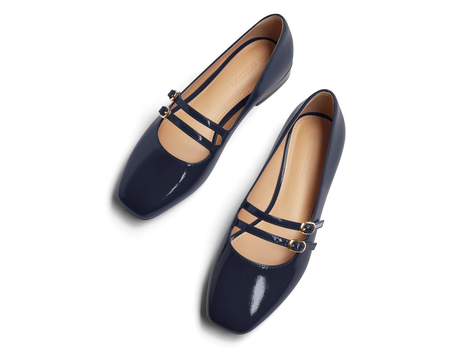 Coutgo Women's Navy Mary Jane Flats
