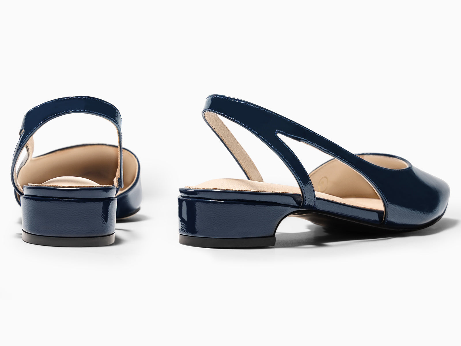 Coutgo Women  D'Orsay Navy Blue Heels Chunky Pumps