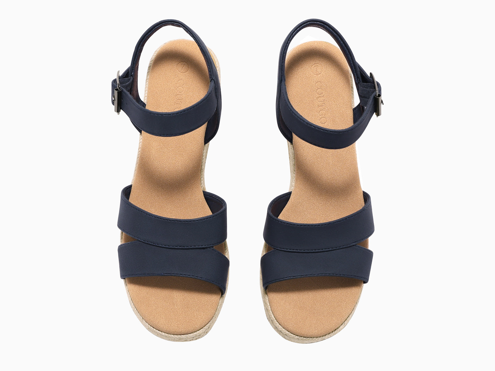 Coutgo Womens Navy Blue Wedge Platform Sandals