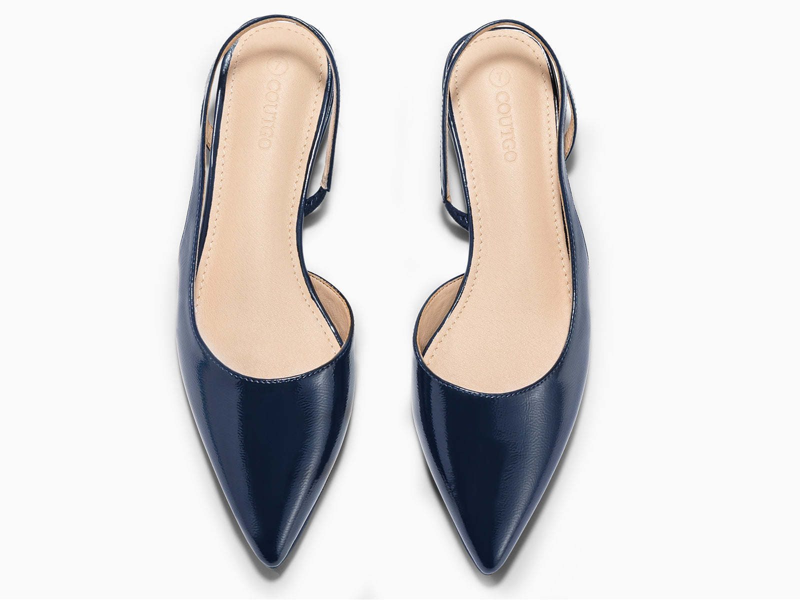 Coutgo Women  D'Orsay Navy Blue Heels Chunky Pumps