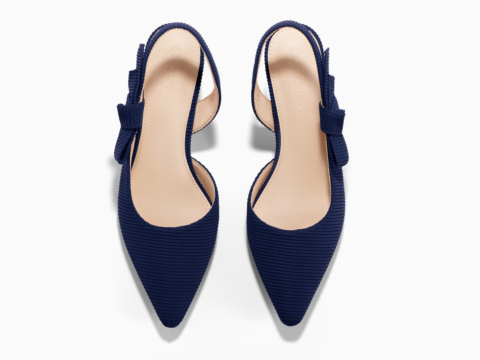 Coutgo Navy Blue Womens Slingback Dress Shoes