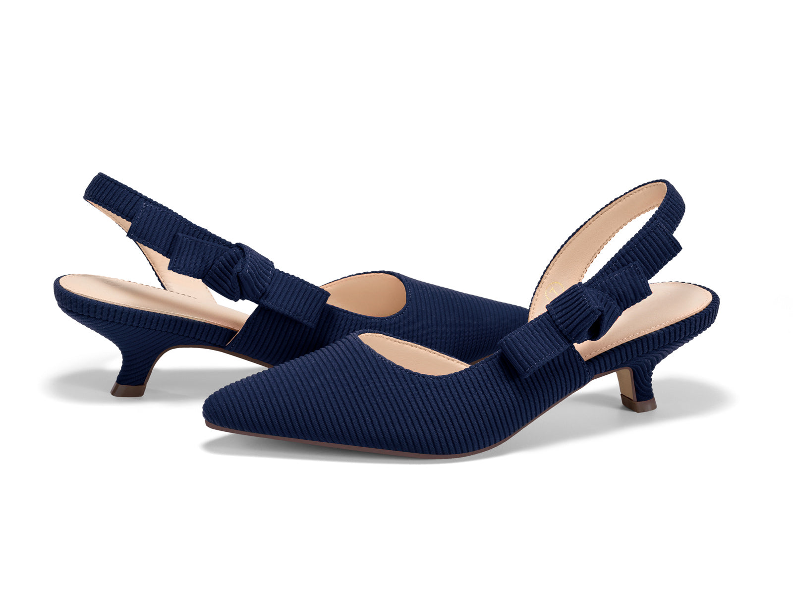 Coutgo Navy Blue Womens Slingback Dress Shoes