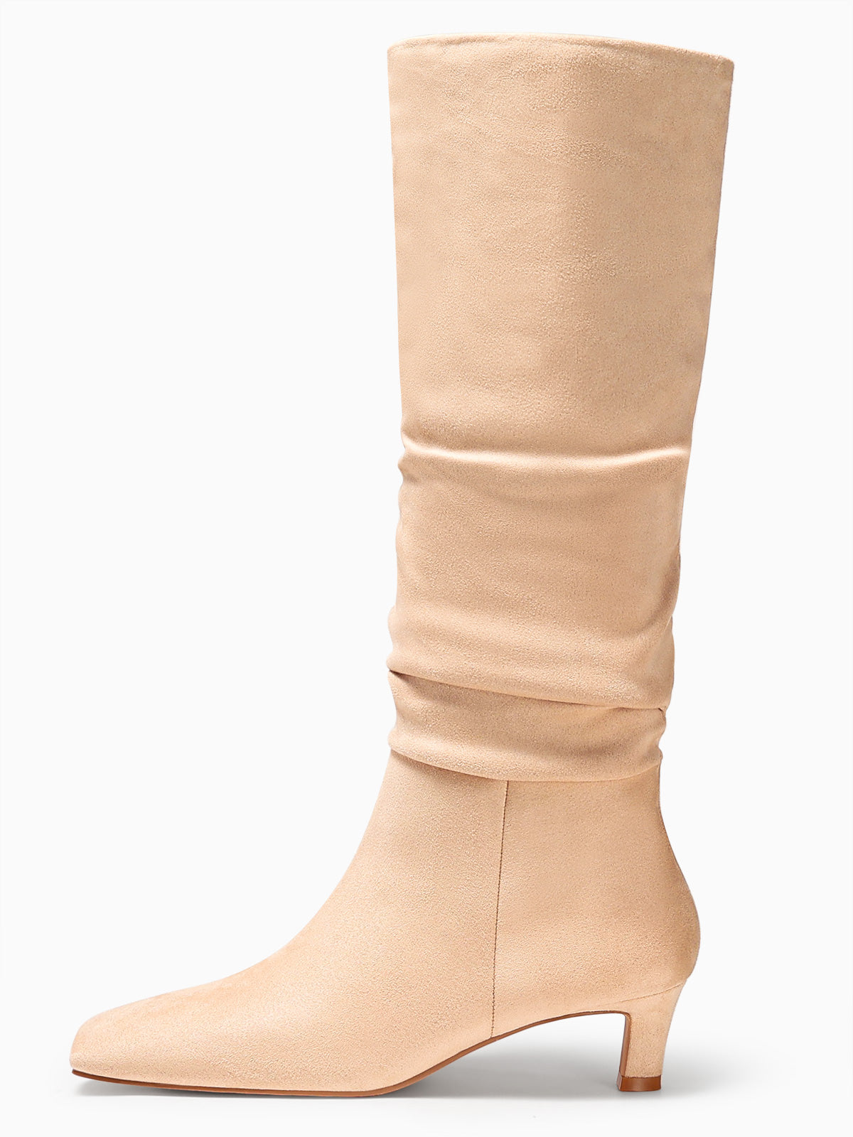 Coutgo Womens Nude Slouchy Tall Boots