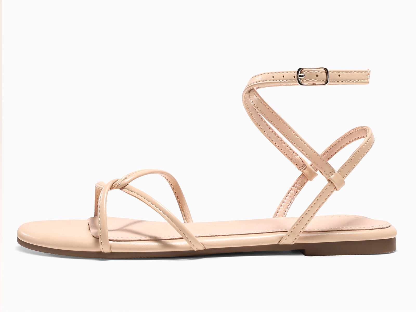 Coutgo Womens Nude Flat Sandals