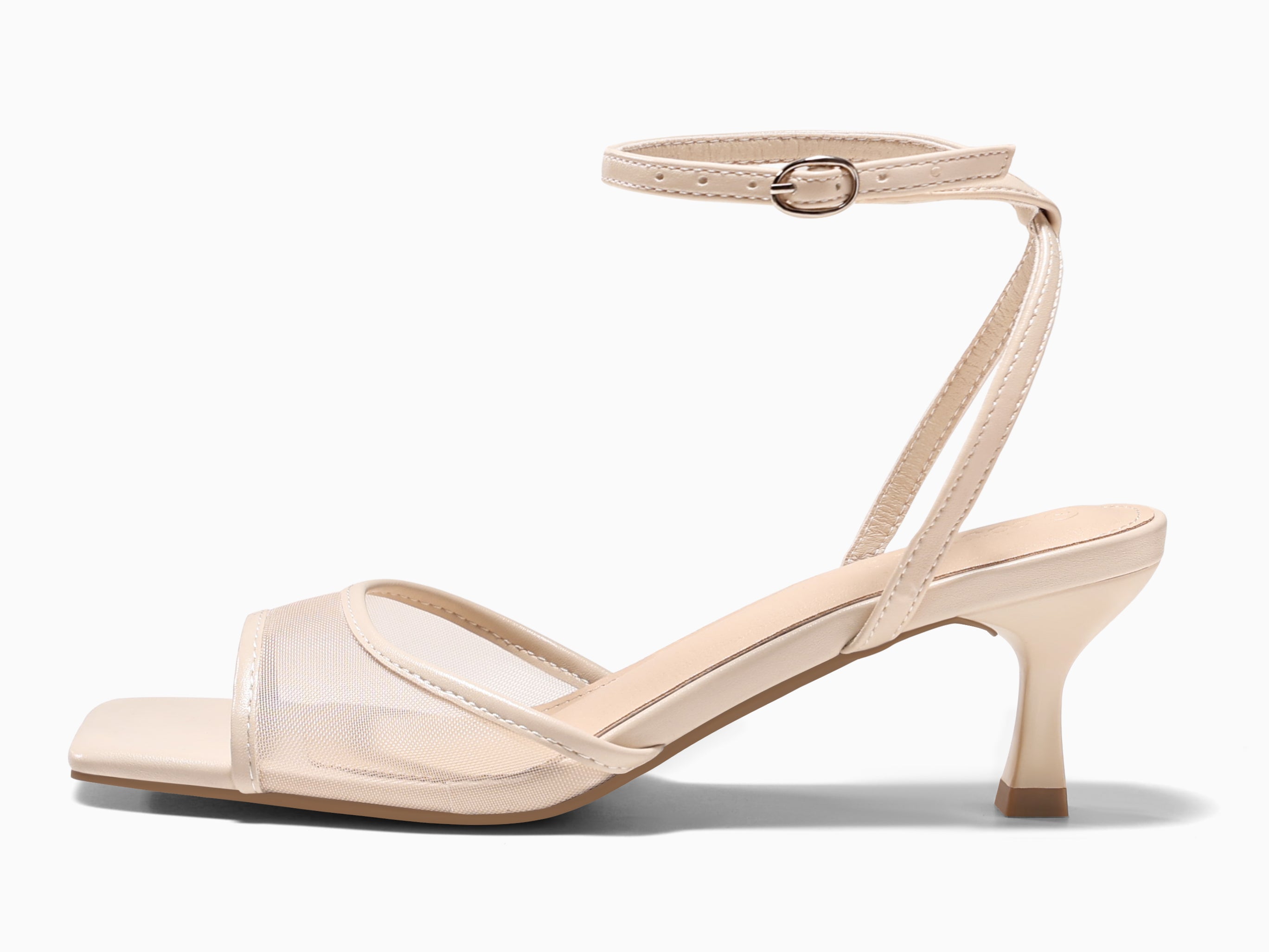 Coutgo Womens Nude Kitten Low Heels