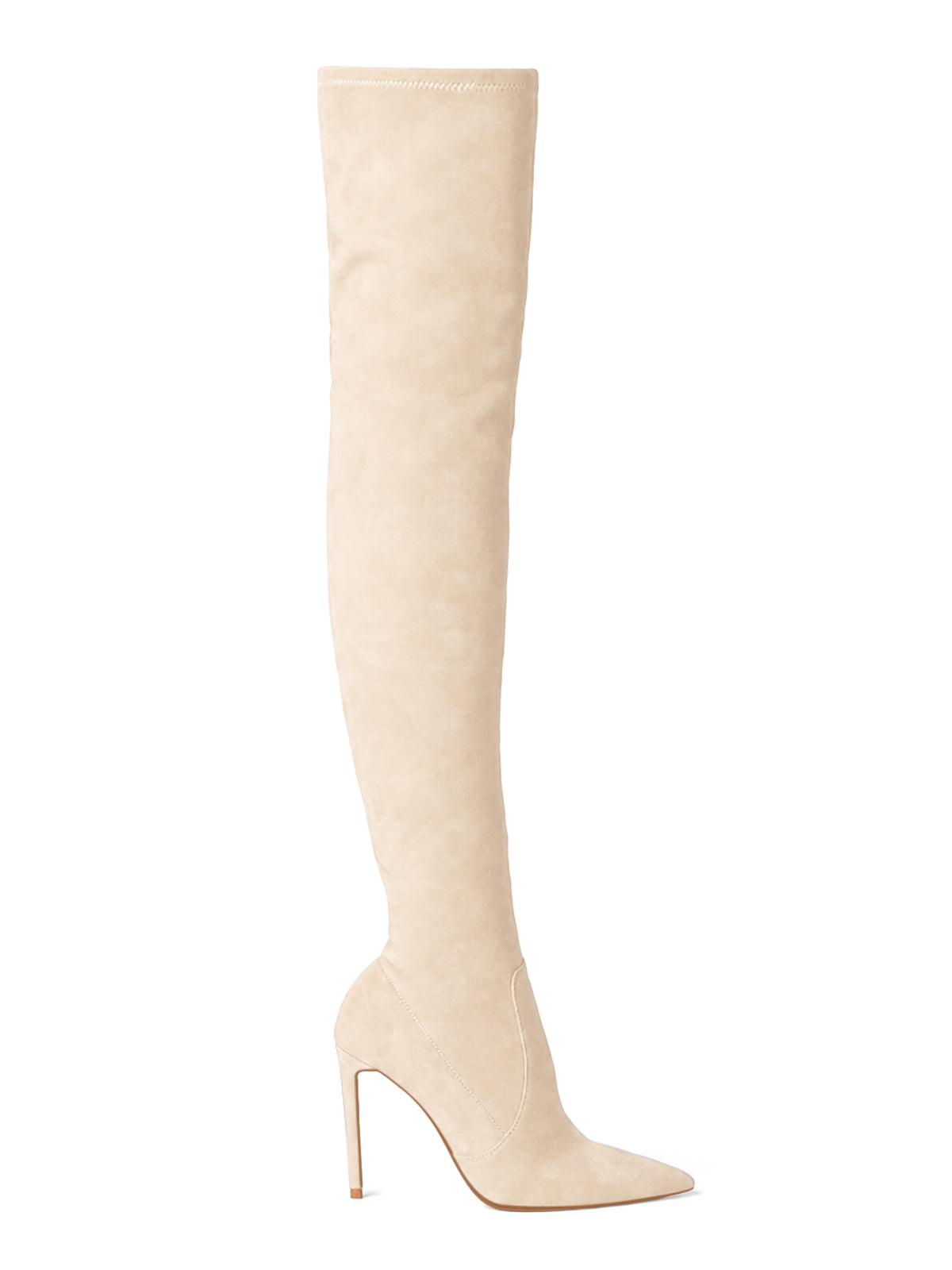 Coutgo Women Nude Thigh High Heel Boots