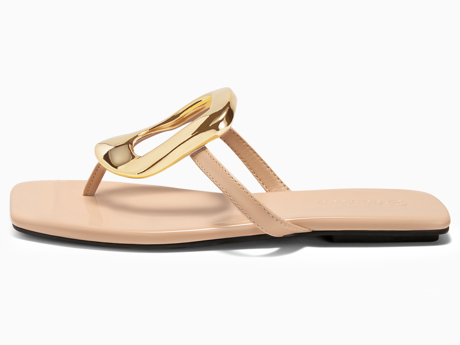 Coutgo Womens Nude Flat Sandals Flip Flops